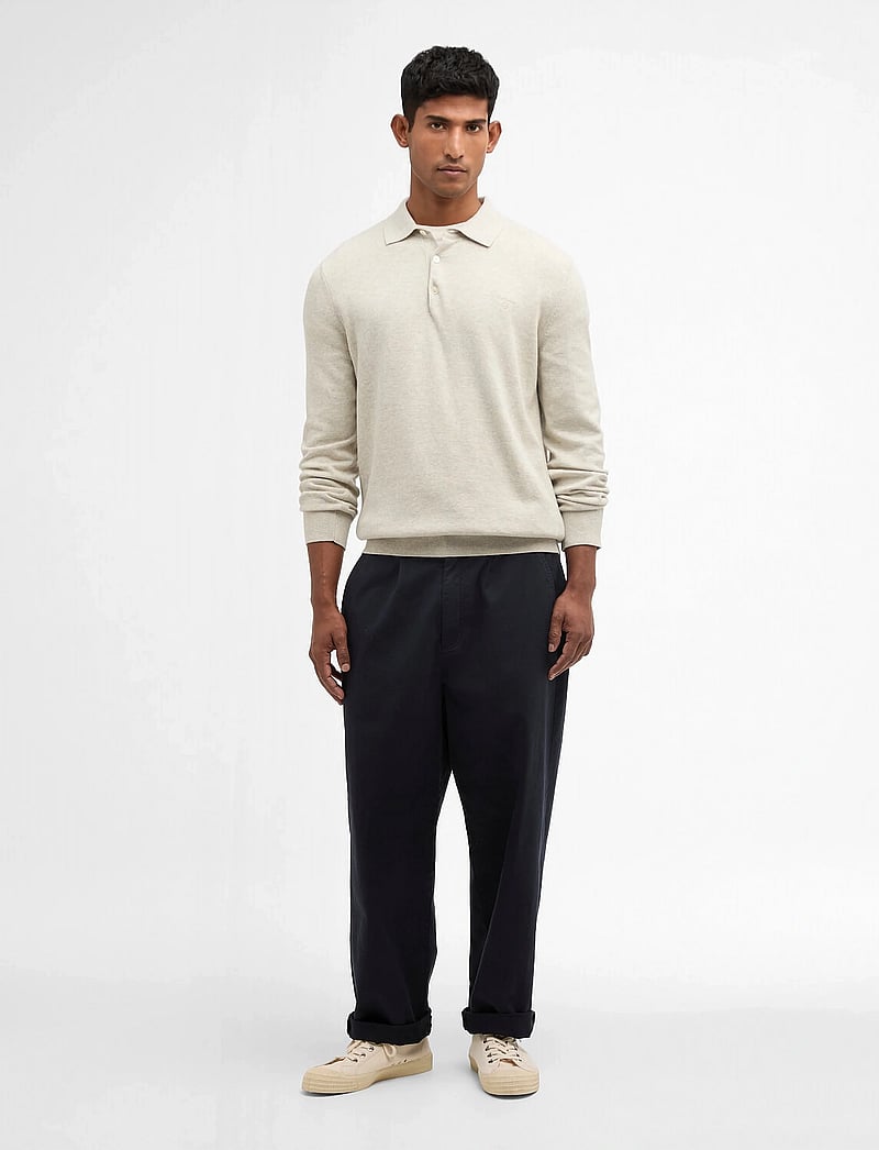 Barbour - Barbour Pima Knit Polo - långärmade stickade pikétröjor - neutral - 4