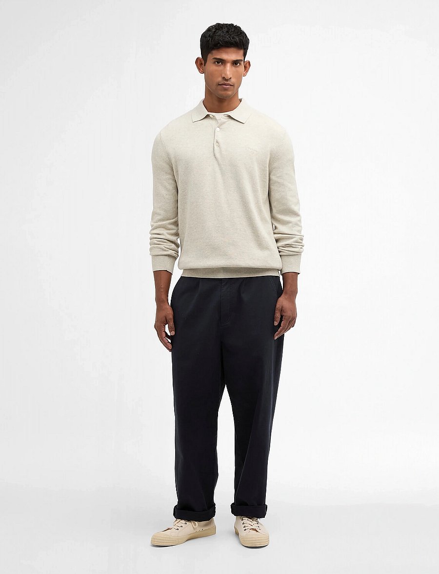 Barbour - Barbour Pima Knit Polo - dzianinowe koszulki polo z długim rękawem - neutral - 4