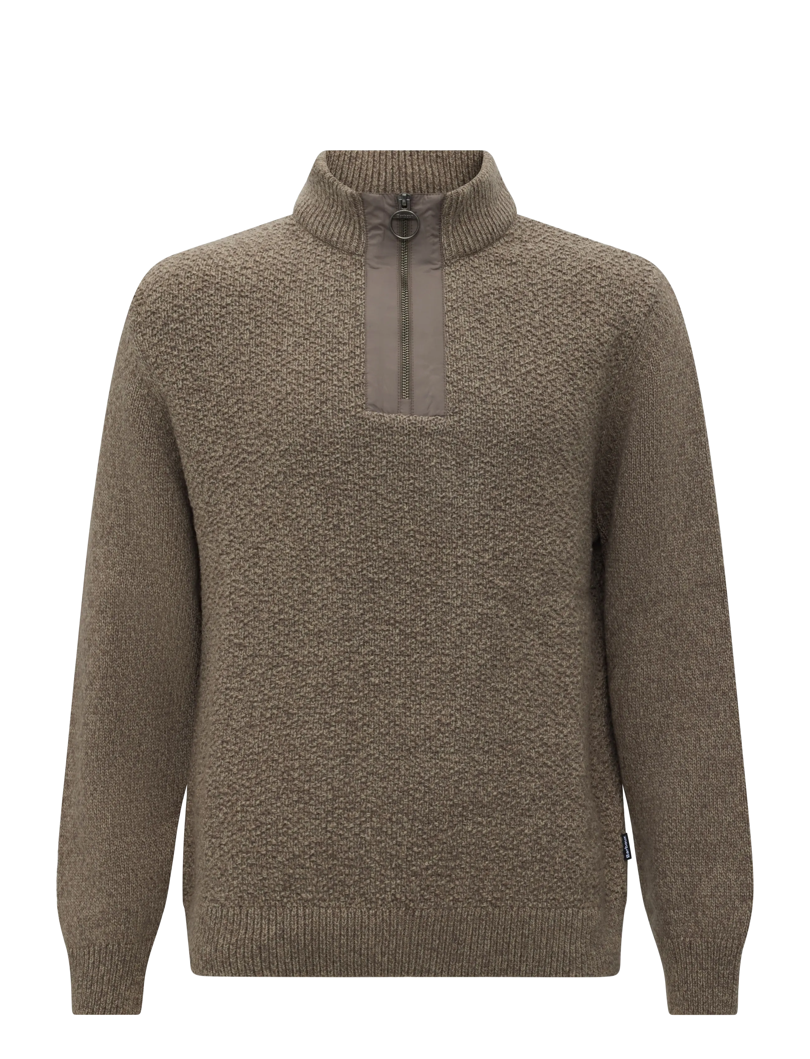 Barbour Barbour Danforth Textured Half Zip - Riided - MUSHROOM / brown