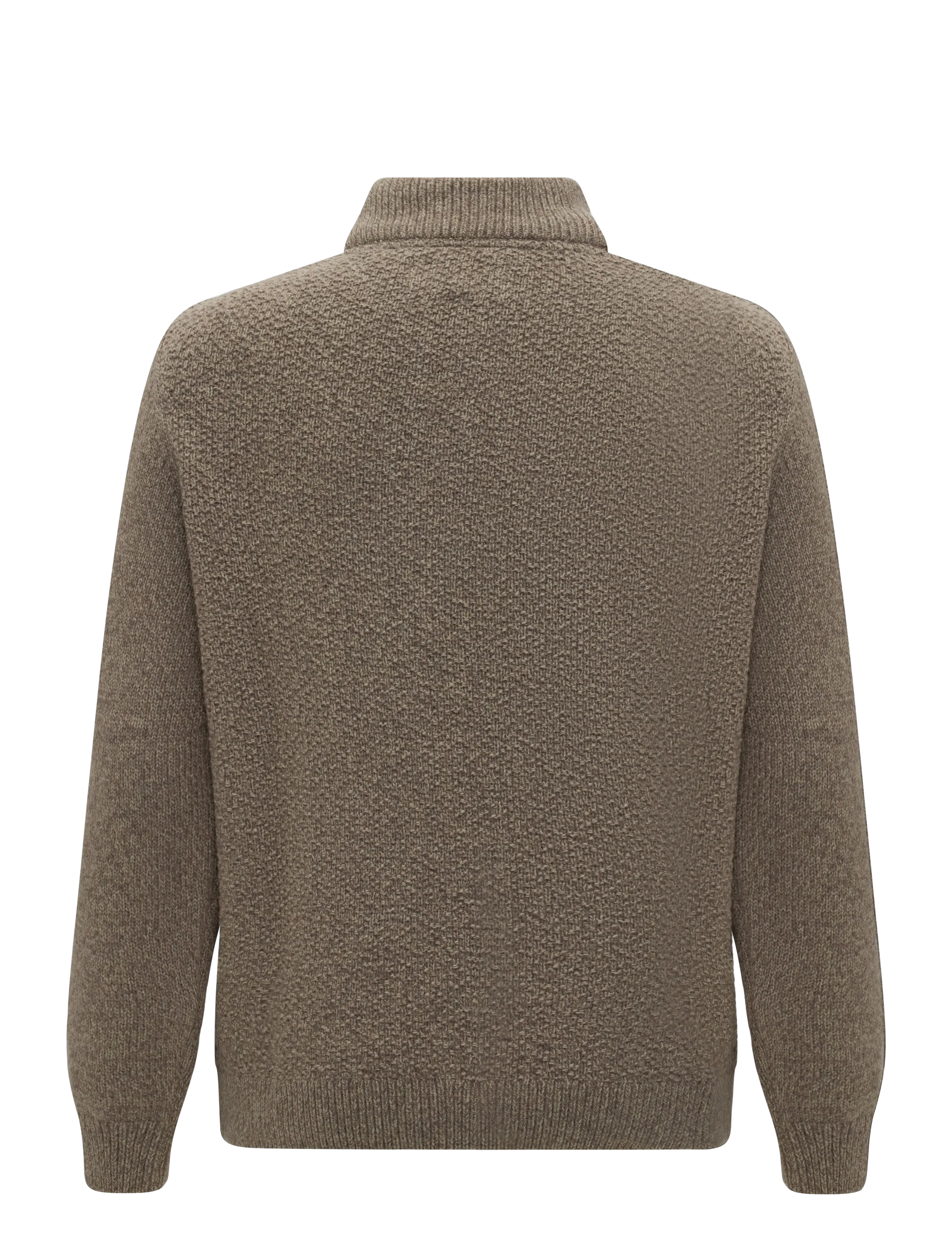 Barbour - Barbour Danforth Textured Half Zip - poolpika lukuga džemprid - mushroom - 1