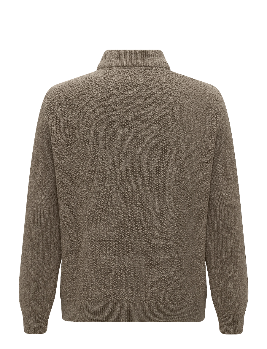 Barbour - Barbour Danforth Textured Half Zip - poolpika lukuga džemprid - mushroom - 1
