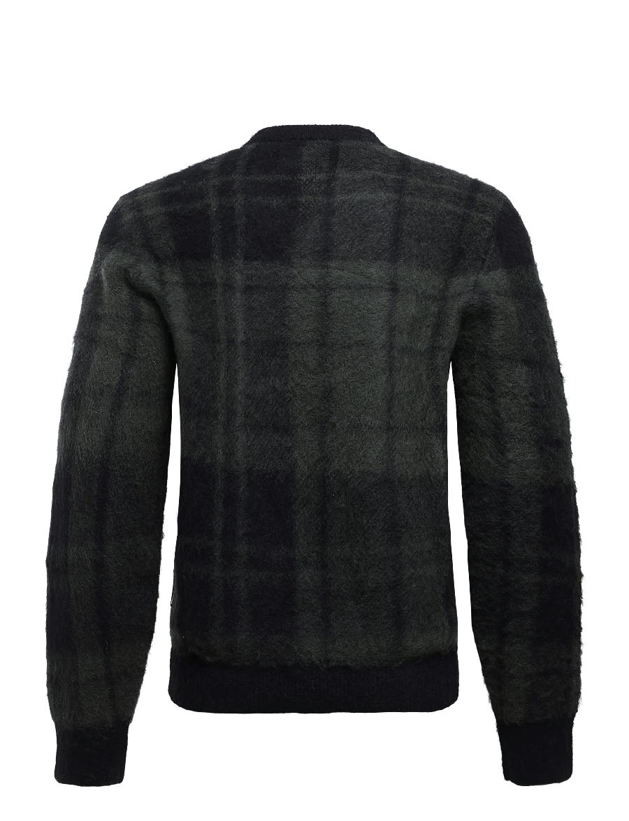 Barbour - Barbour Hunham Tartan V-Neck Knitted Jumper - v-hals - black - 1
