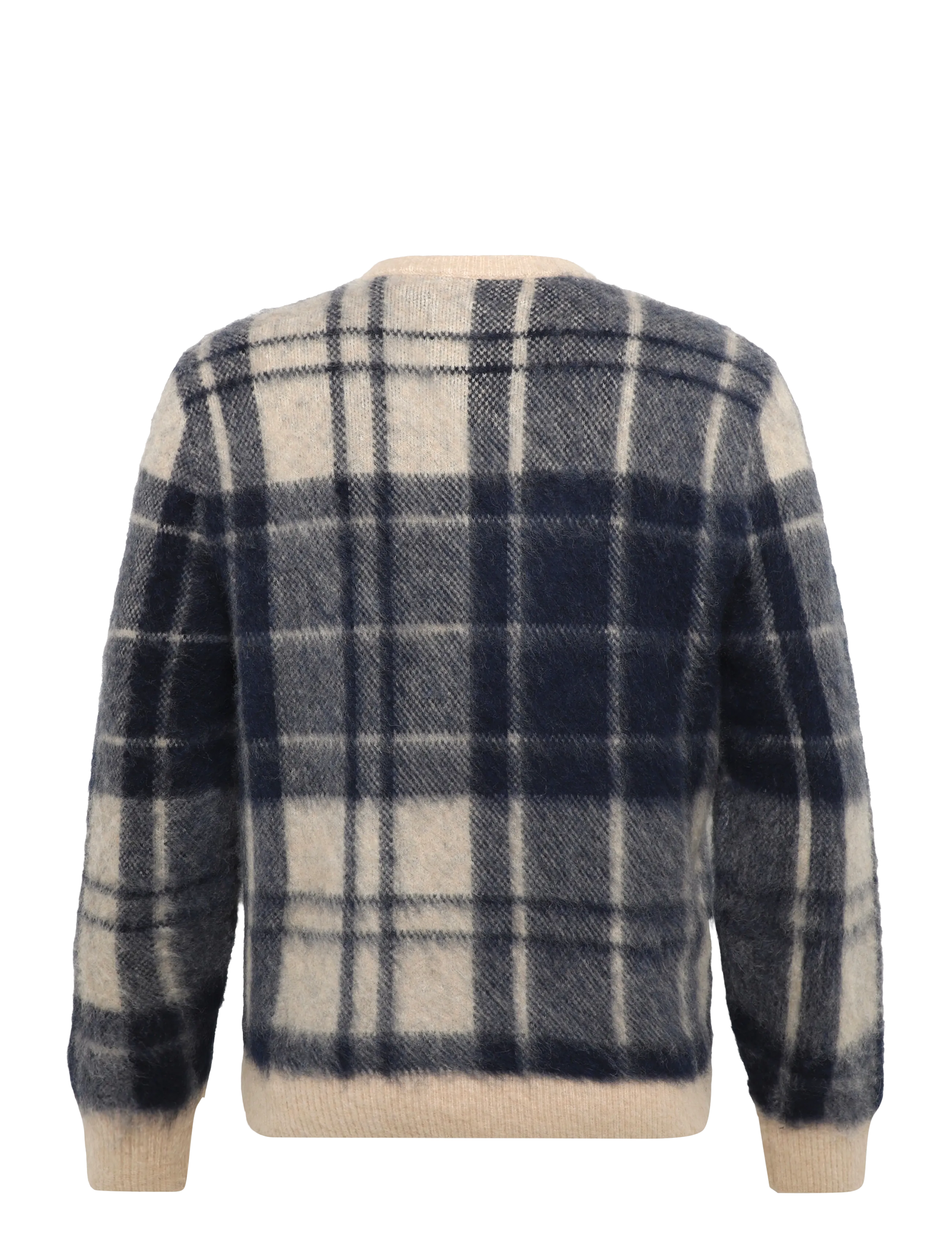 Barbour - Barbour Hunham Tartan V-Neck Knitted Jumper - v-hals - stone - 2