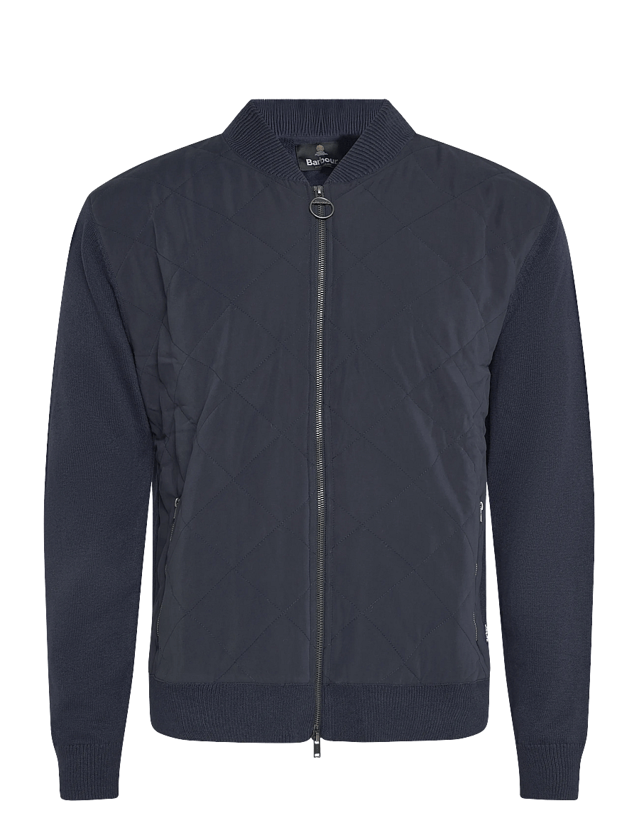 Barbour - Barbour Quilted Front Knitted Zip Through - hybridjakker - navy - 0