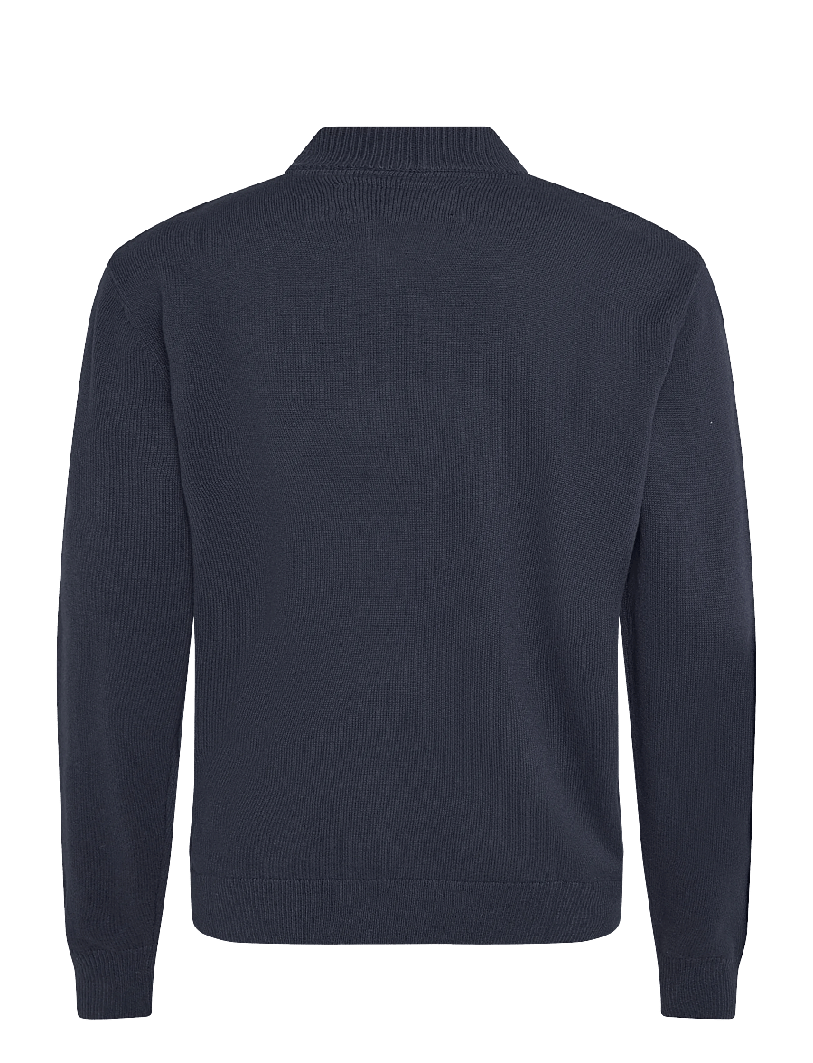 Barbour - Barbour Quilted Front Knitted Zip Through - hybridjakker - navy - 1