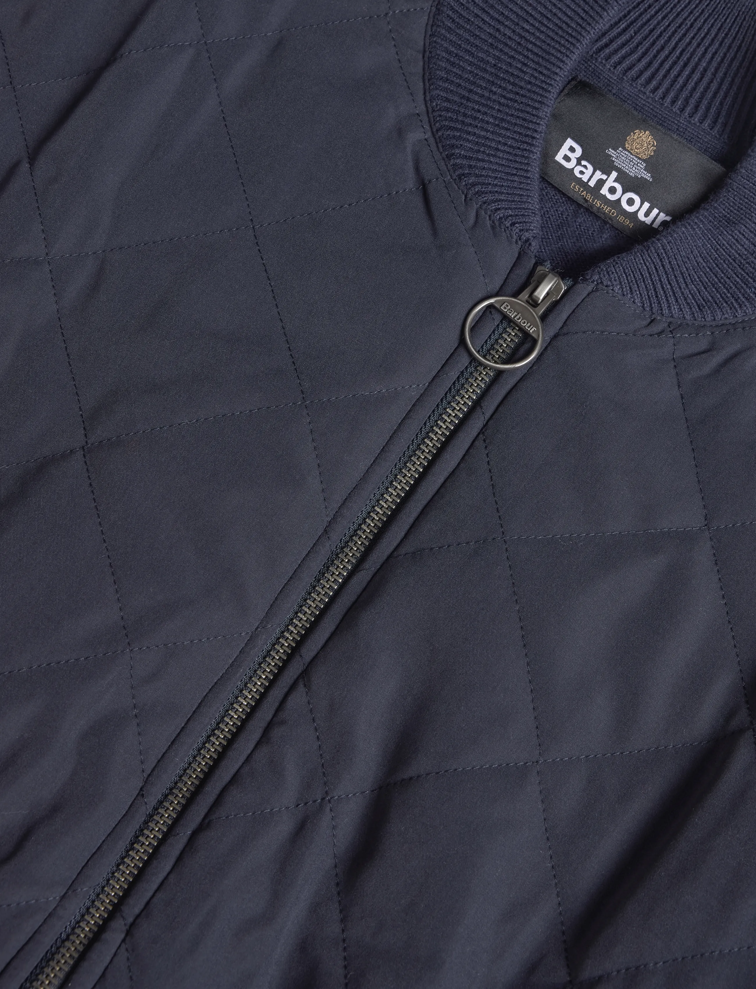 Barbour - Barbour Quilted Front Knitted Zip Through - hybridjakker - navy - 2