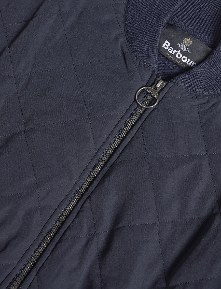 Barbour - Barbour Quilted Front Knitted Zip Through - hybridjakker - navy - 2