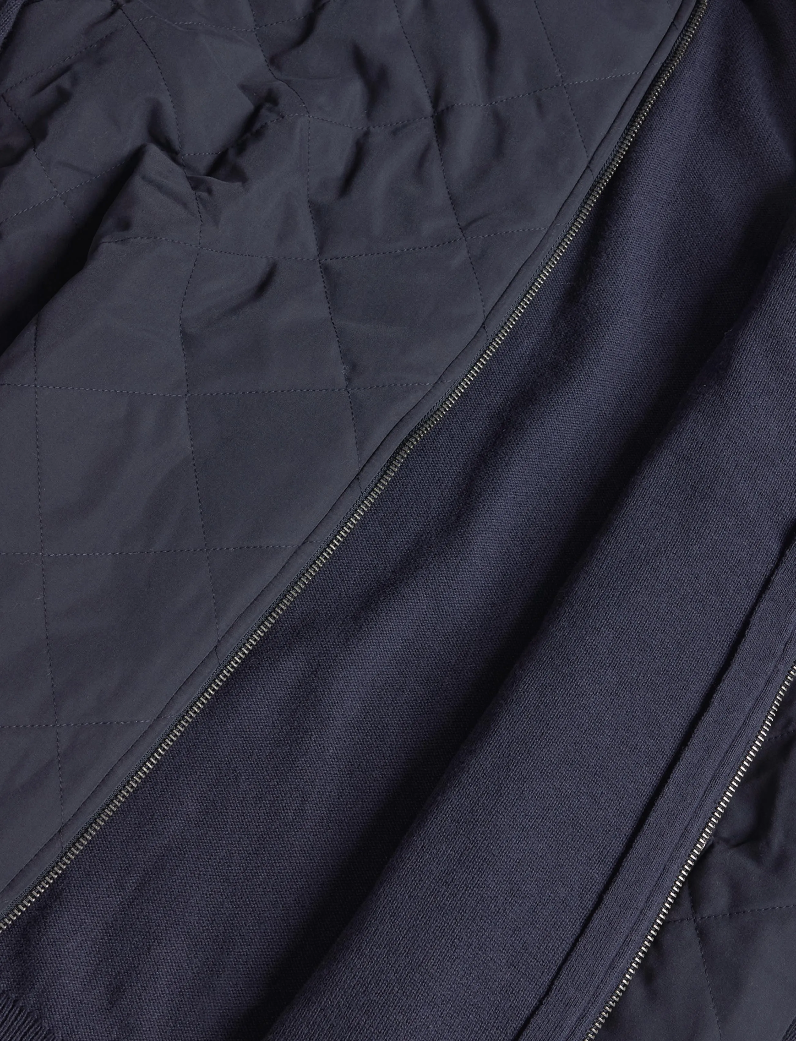 Barbour - Barbour Quilted Front Knitted Zip Through - hybridjakker - navy - 4