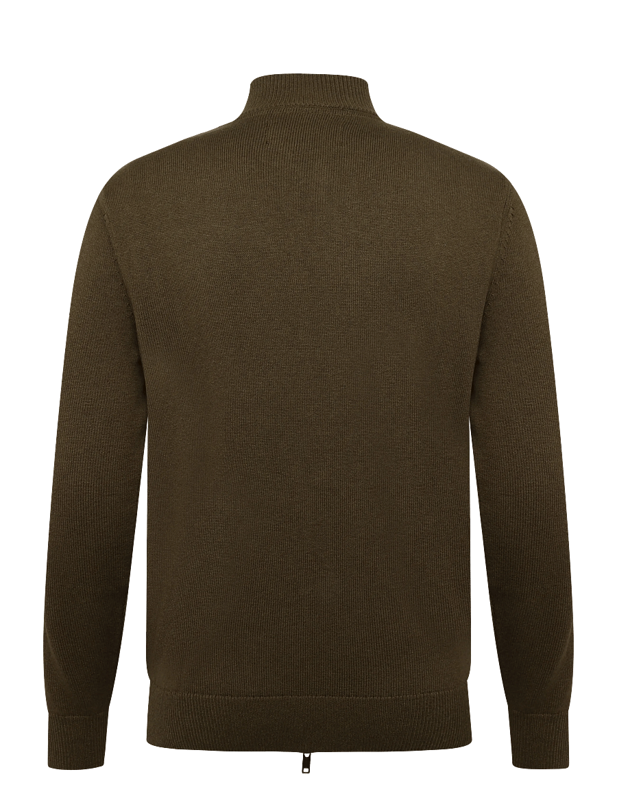 Barbour - Barbour Quilted Front Knitted Zip Through - olive - 1