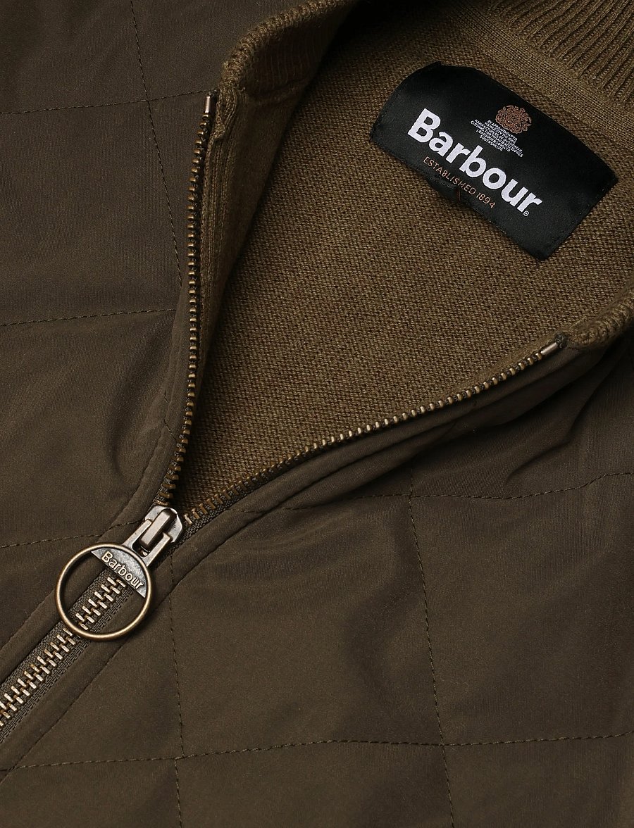 Barbour - Barbour Quilted Front Knitted Zip Through - olive - 2