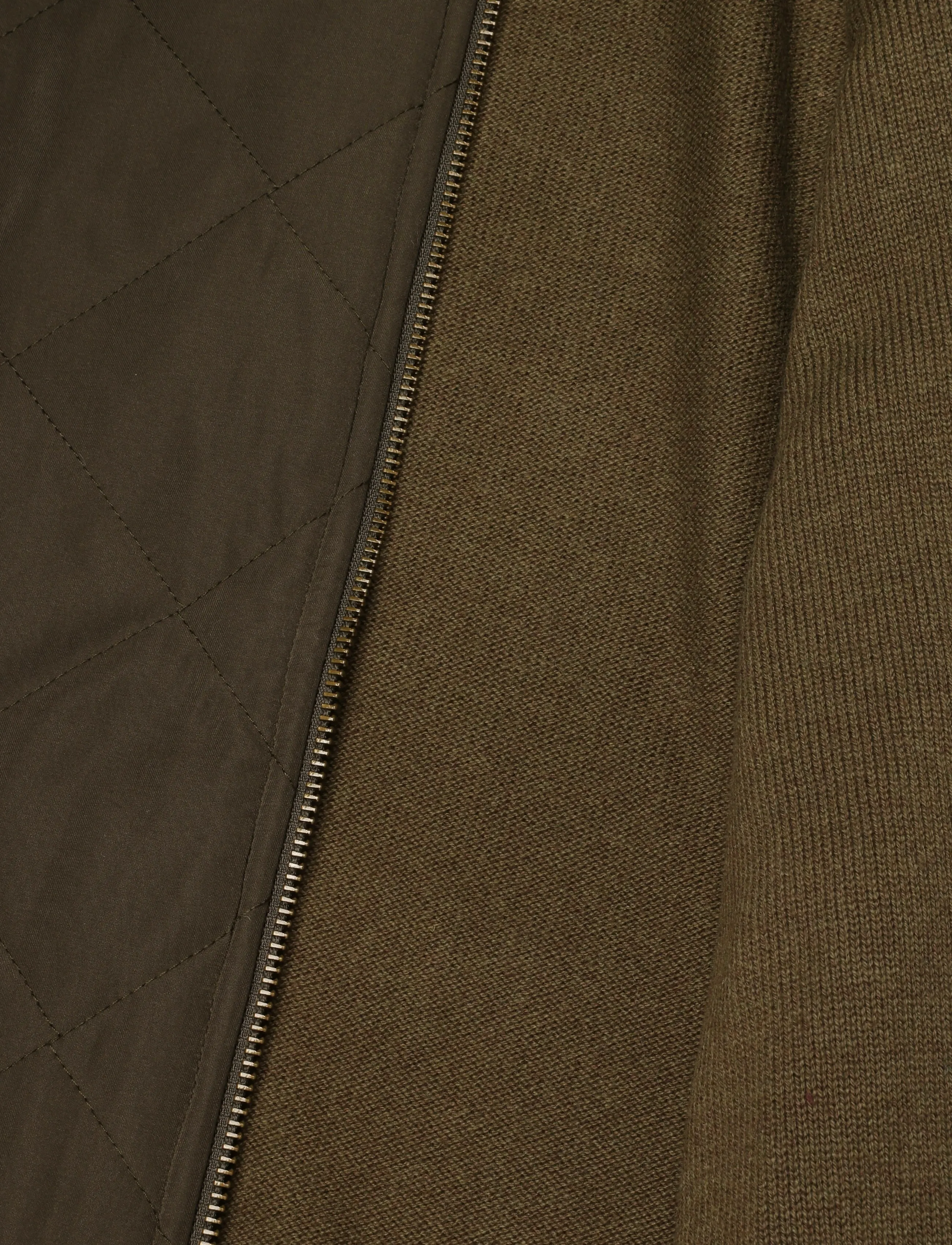 Barbour - Barbour Quilted Front Knitted Zip Through - olive - 4