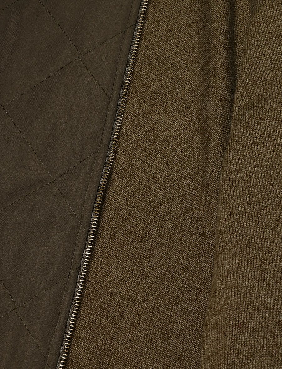 Barbour - Barbour Quilted Front Knitted Zip Through - olive - 4