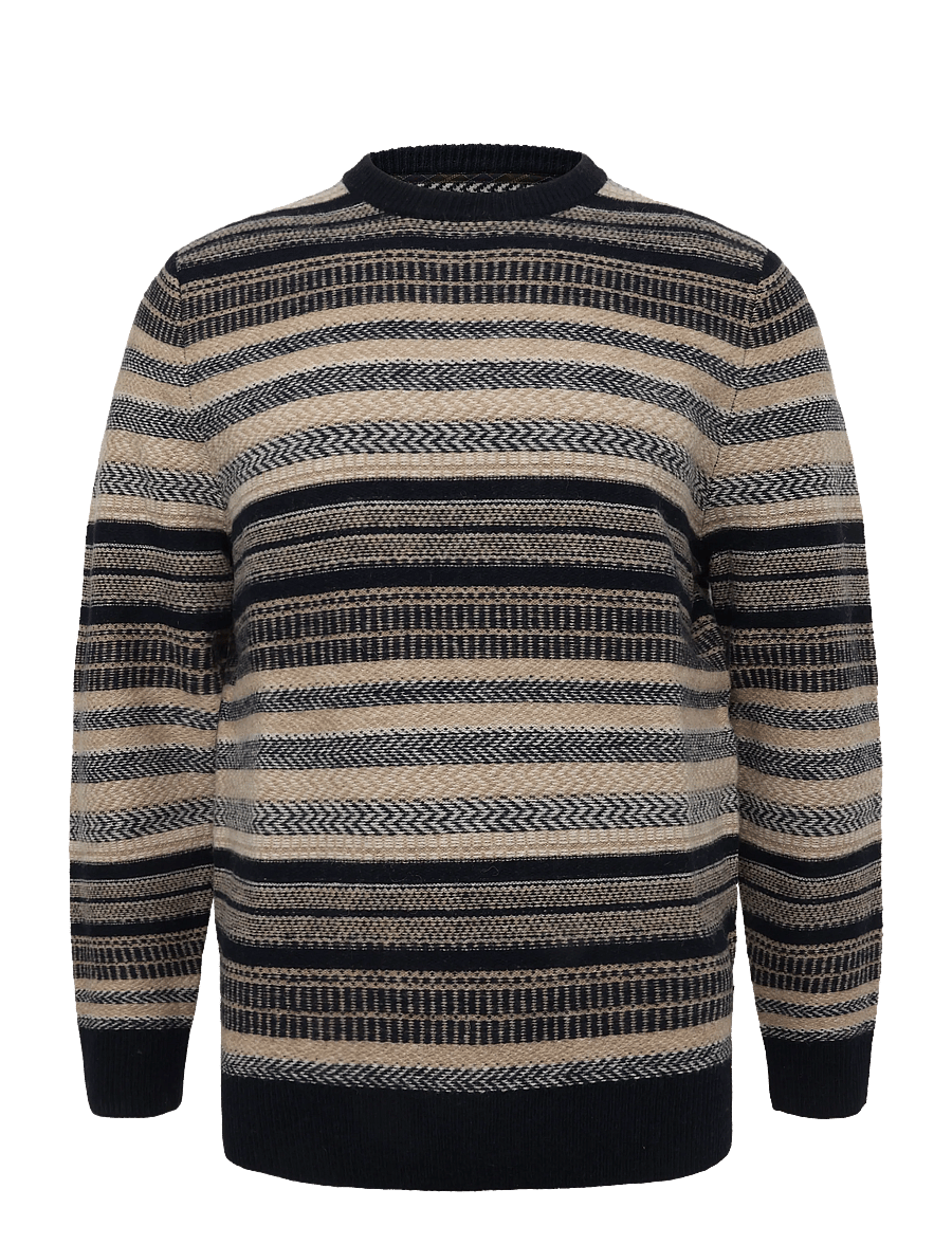 Barbour - Barbour Highsted Fairisle Crew Neck Sweater - rund hals - navy - 0