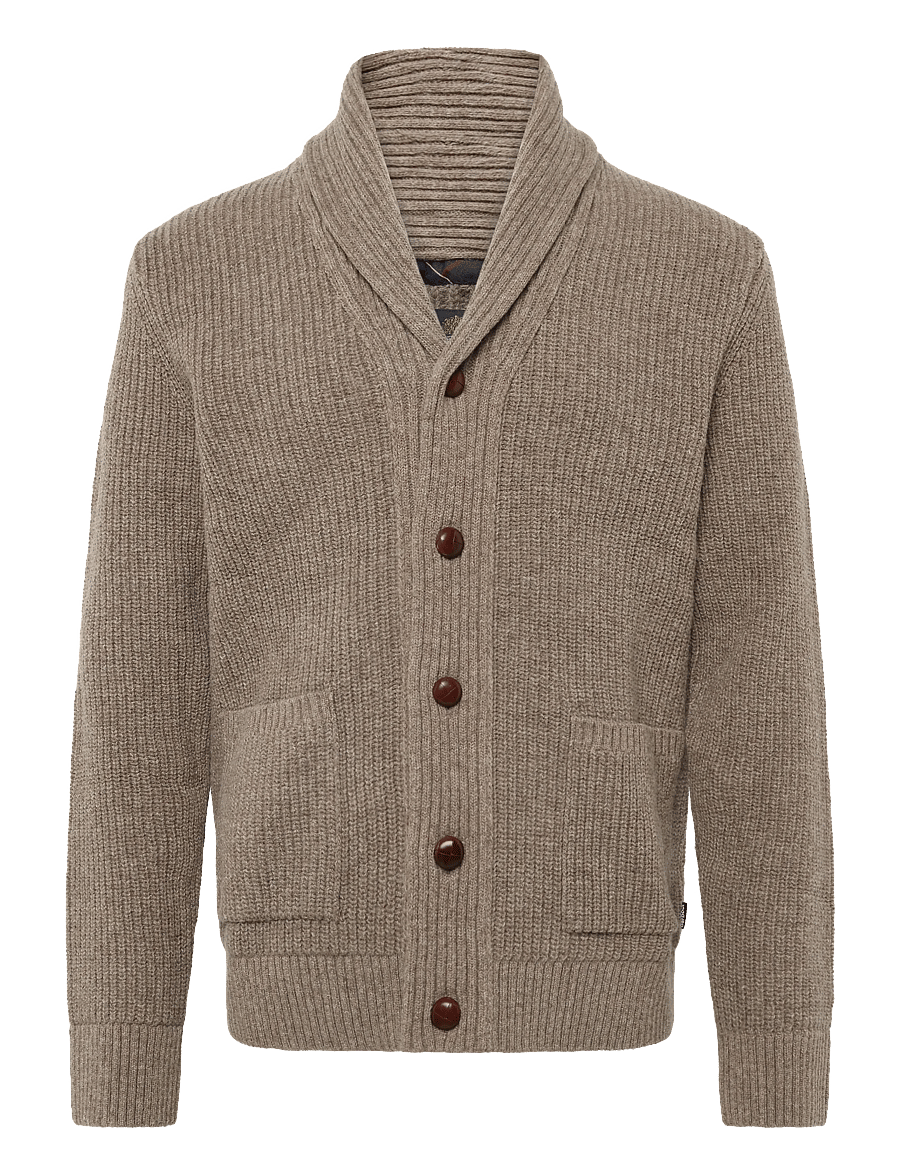 Barbour - Barbour Hartland Knitted Shawl Neck Cardigan - cardigans - stone - 0