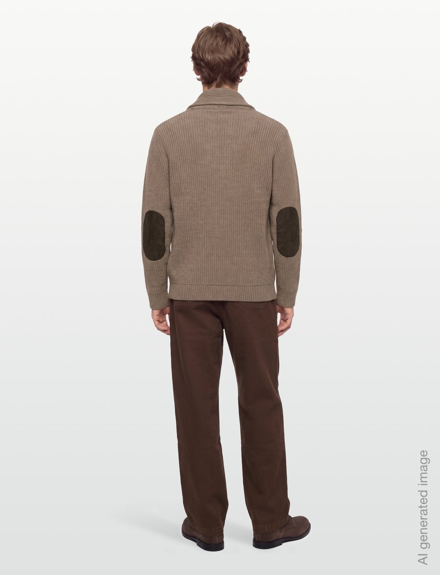 Barbour - Barbour Hartland Knitted Shawl Neck Cardigan - koftor - stone - 4