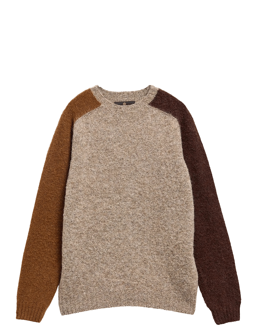 Barbour - Barbour Scottish Made Block Colour Crew - light stone - 0