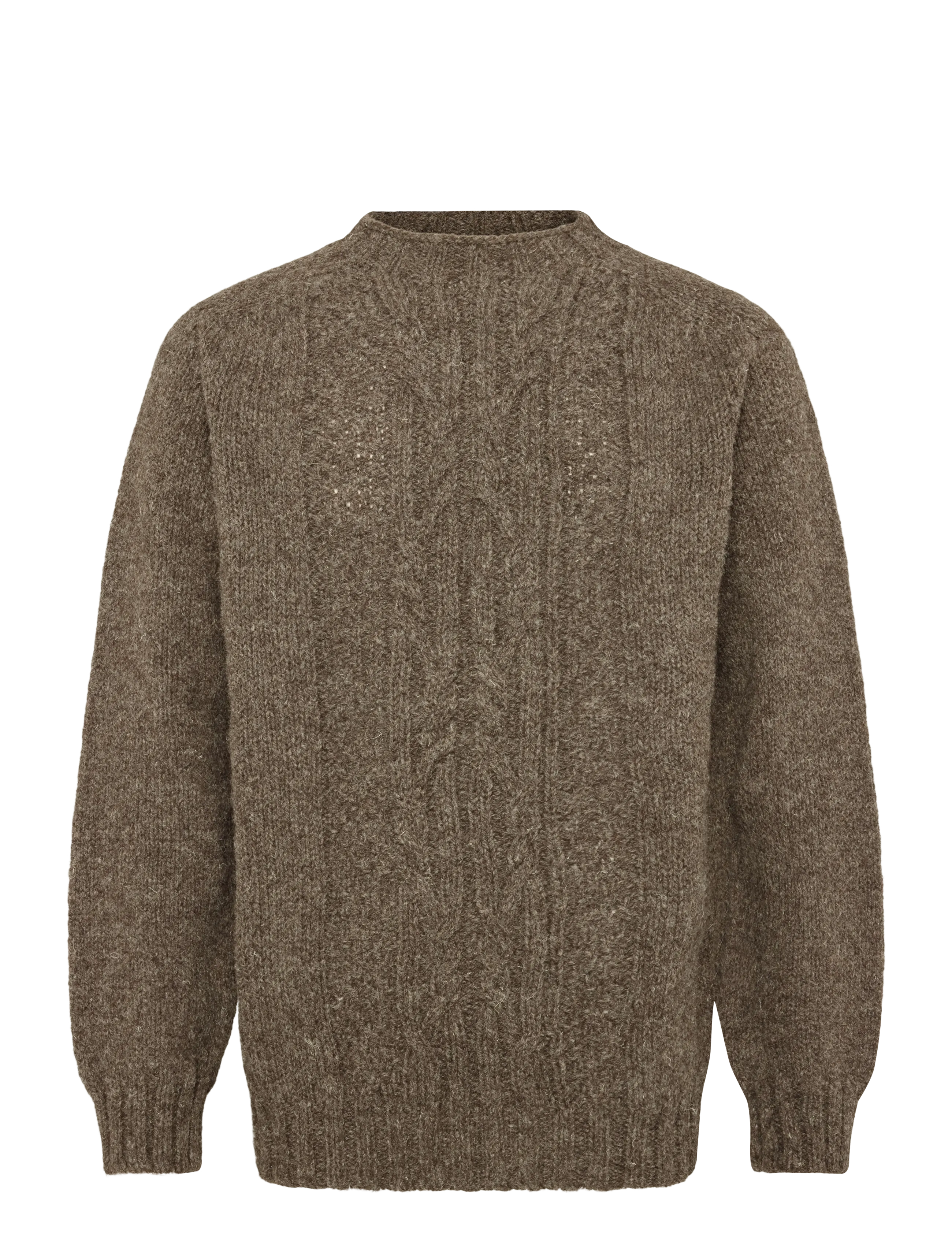 Scottish Made Natural Yarn Cable Crew