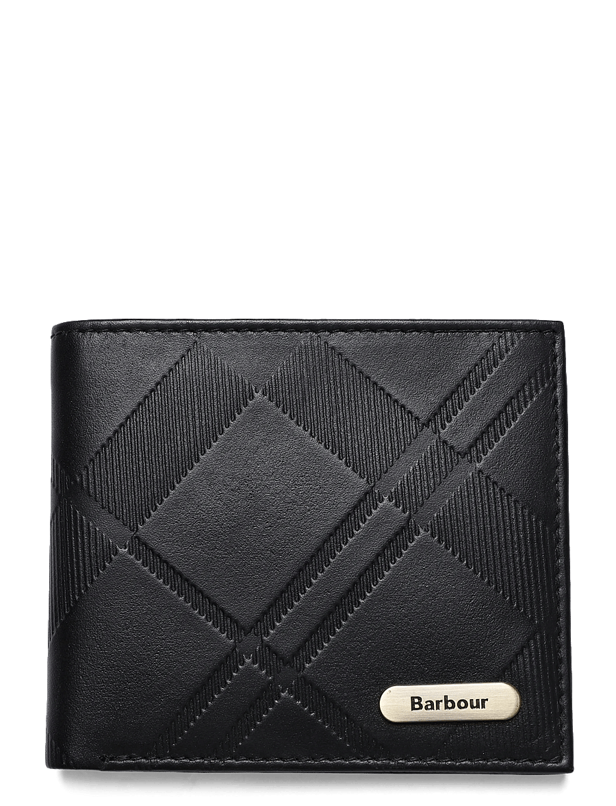 Barbour - Barbour Brunton Leather Wallet - portemonnaies - black deboss tartan - 0