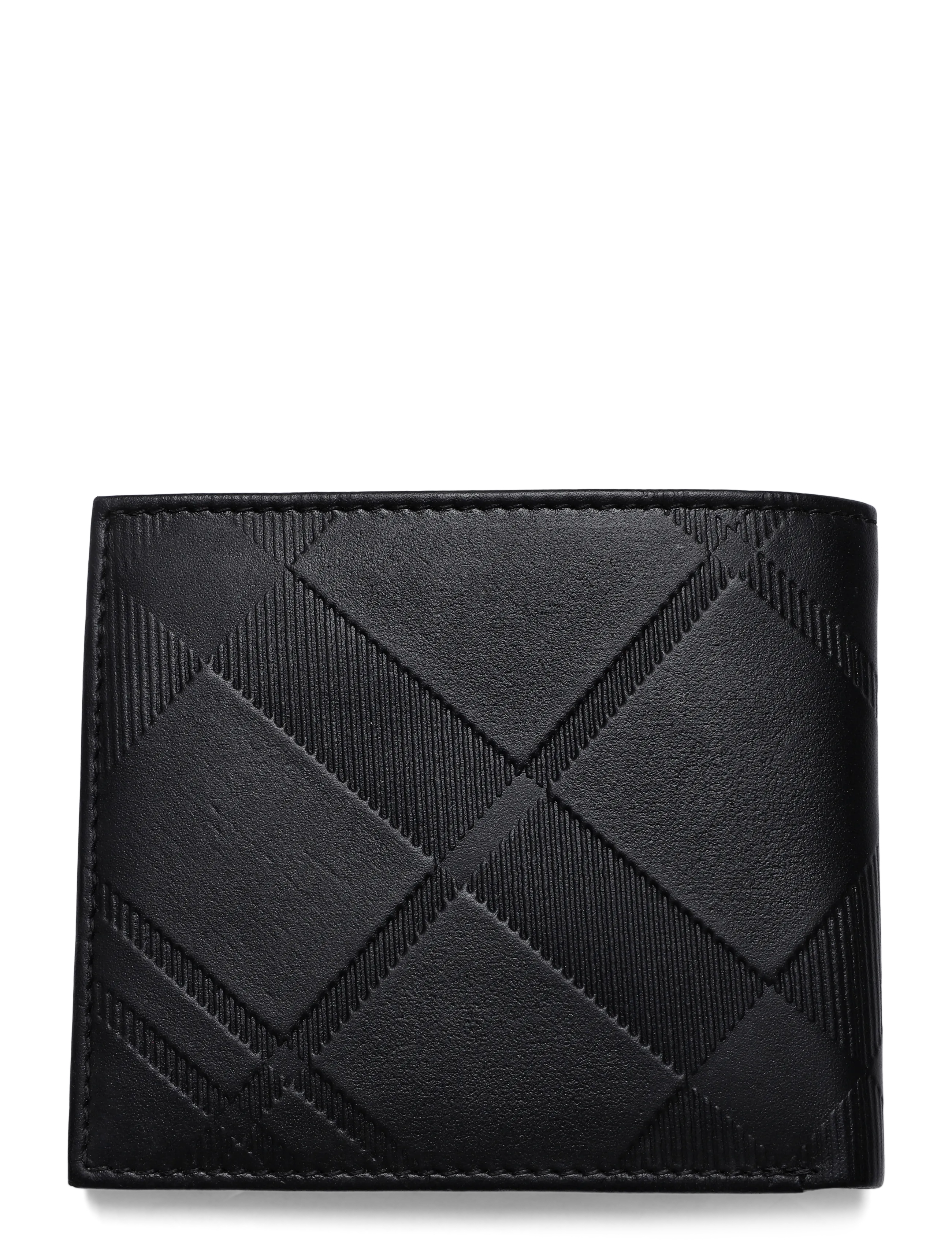 Barbour - Barbour Brunton Leather Wallet - portemonnaies - black deboss tartan - 1