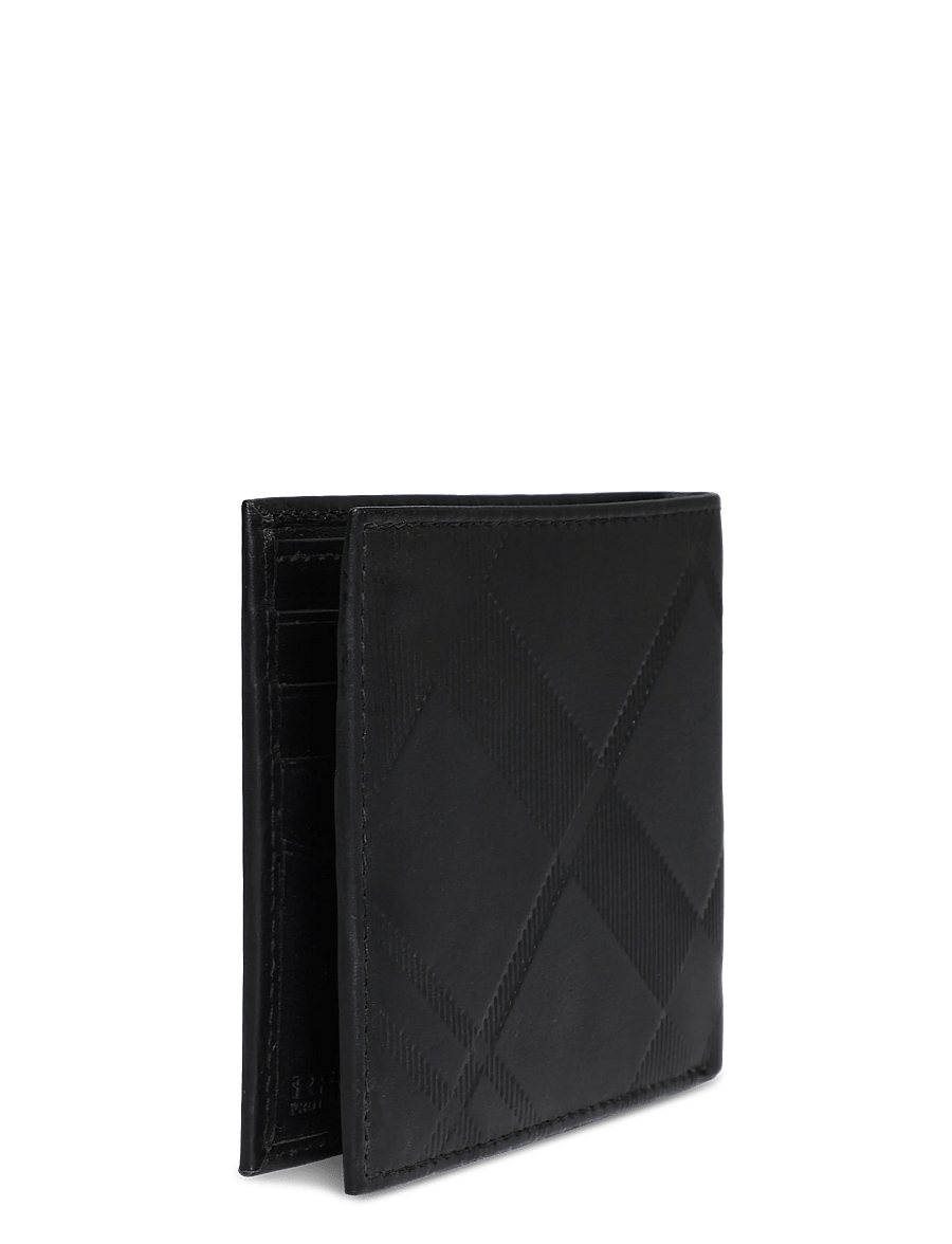 Barbour - Barbour Brunton Leather Wallet - portemonnaies - black deboss tartan - 2