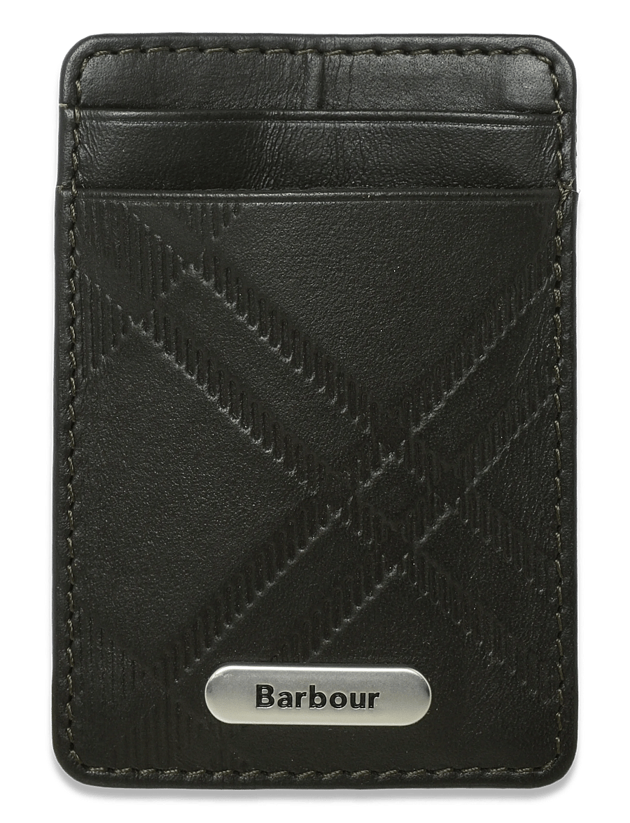 Barbour - Barbour Brunton Leather Card Holder - kartenetuis - dark olive - 0