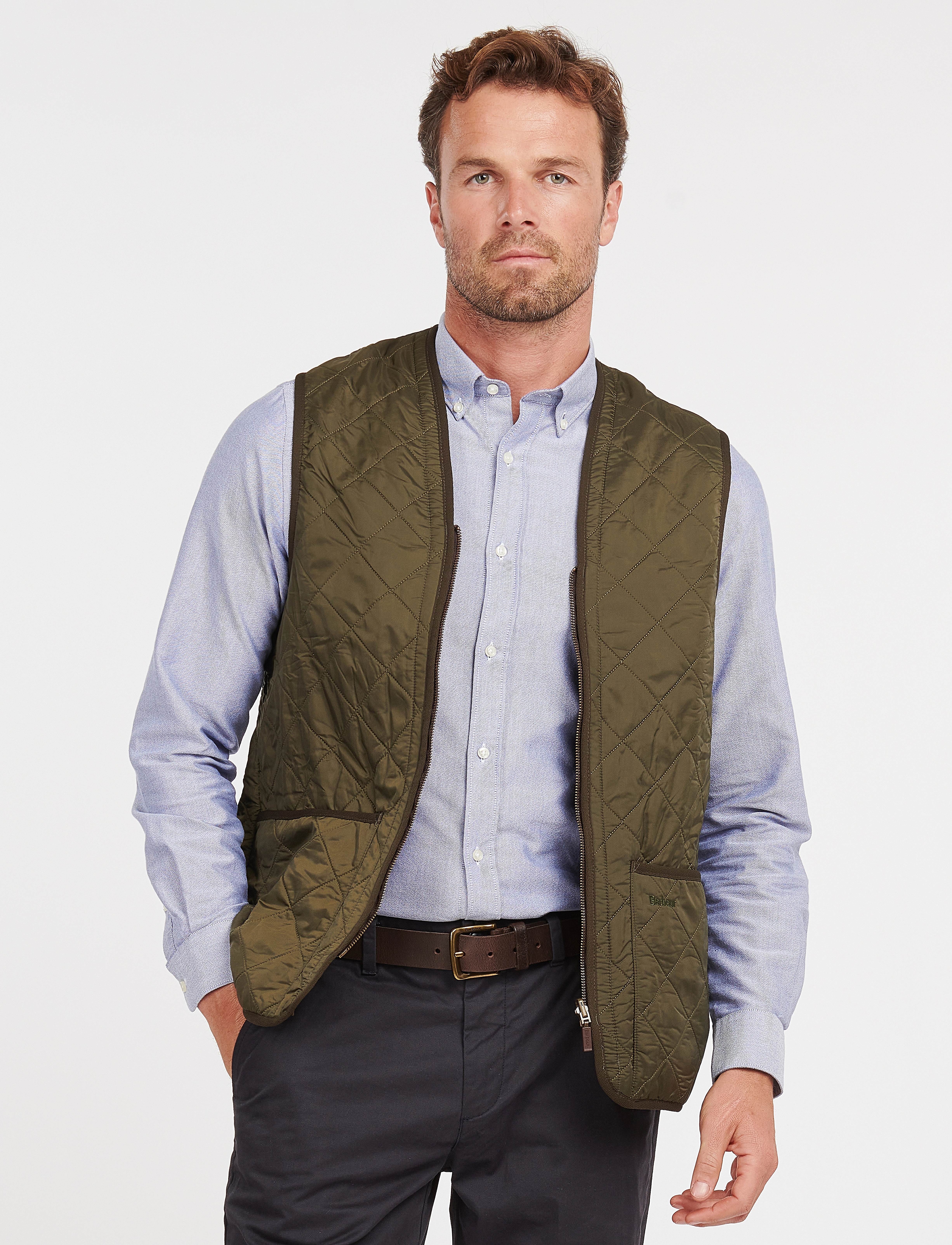 Barbour Barbour Polarquilt Waistcoat/Zip-In Liner, M, Khaki green, Designere > Veste, Herre