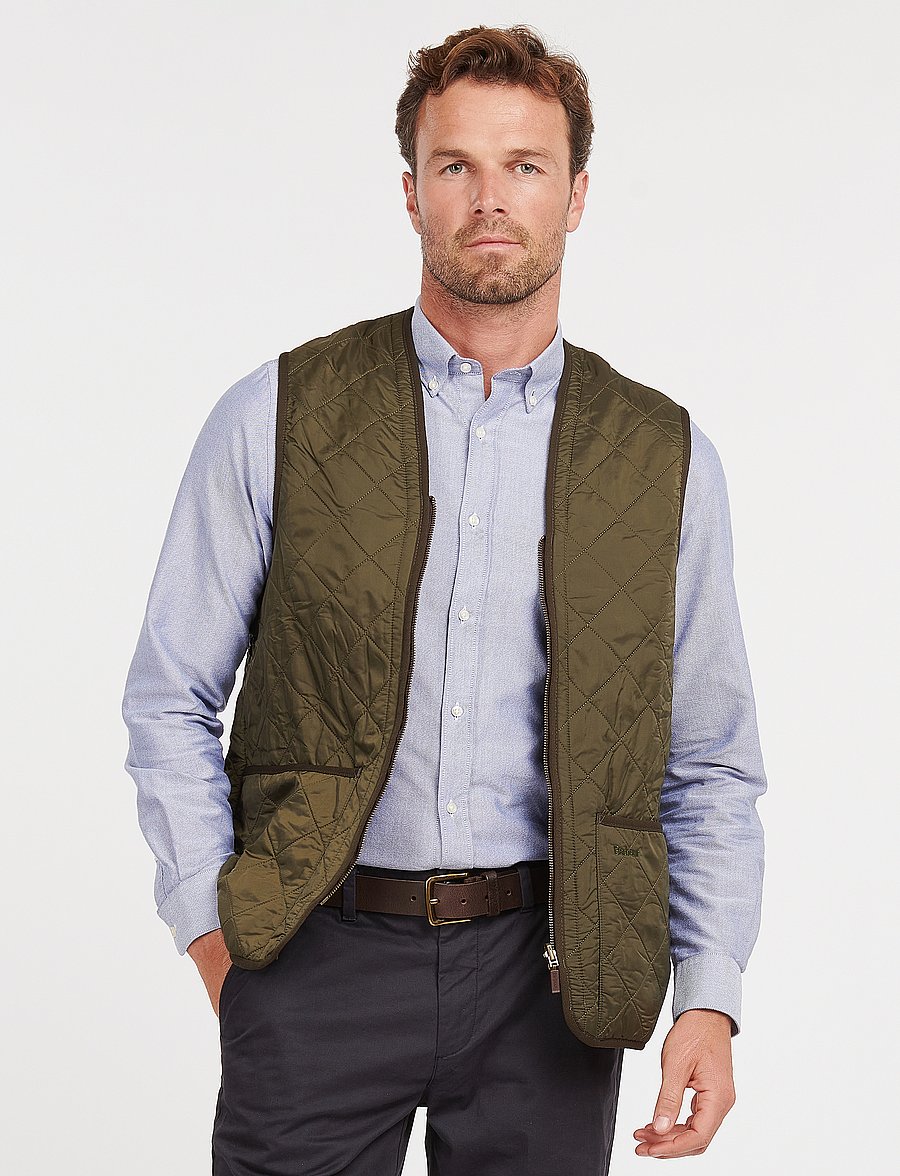 Barbour - Barbour Polarquilt Waistcoat/Zip-In Liner - vests - olive - 0