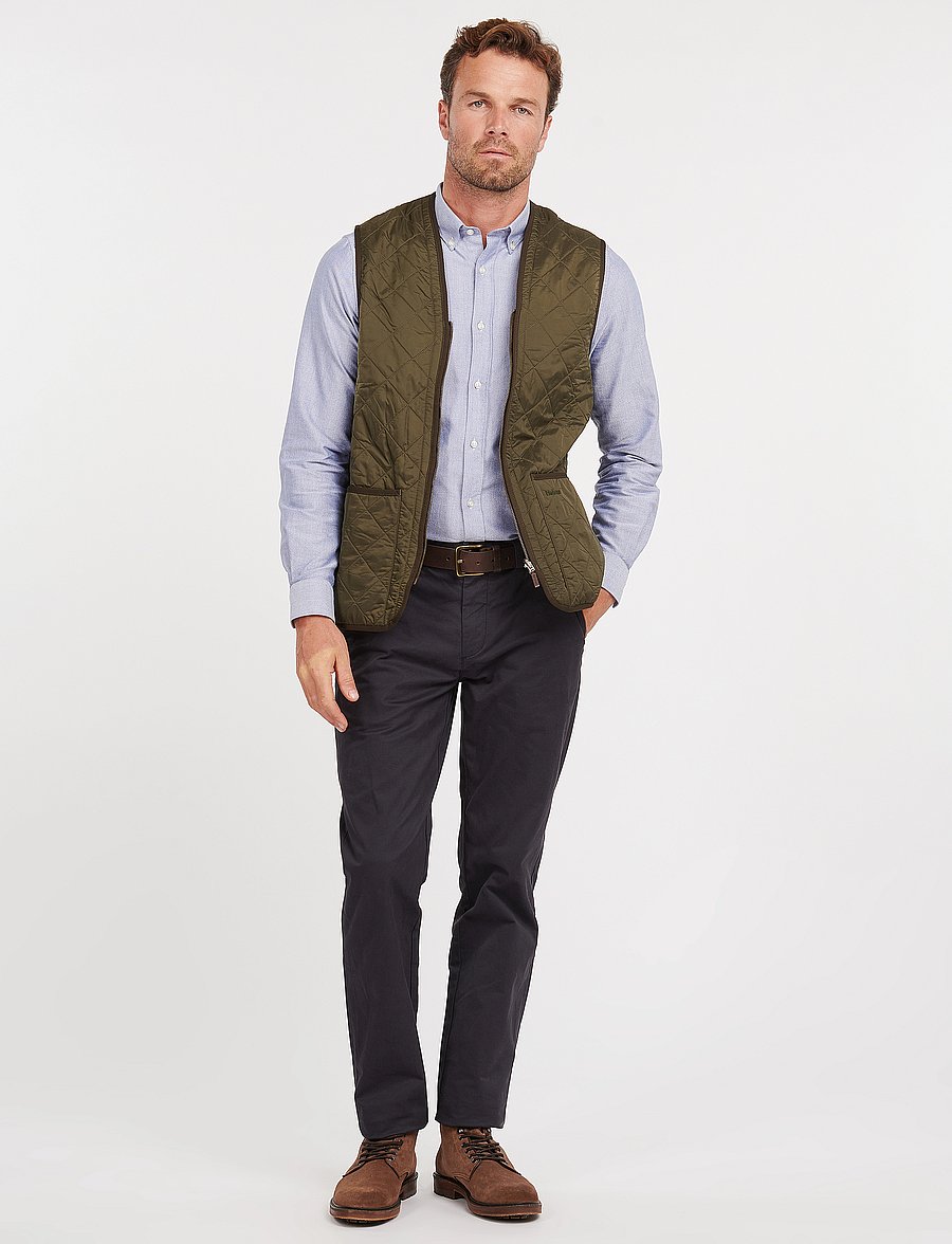 Barbour - Barbour Polarquilt Waistcoat/Zip-In Liner - vests - olive - 4
