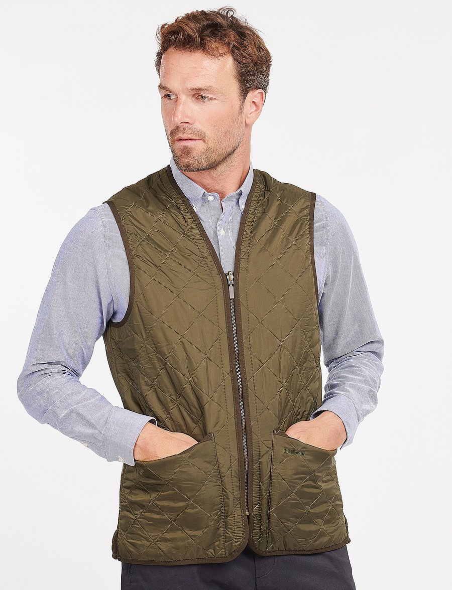 Barbour - Barbour Polarquilt Waistcoat/Zip-In Liner - vests - olive - 5