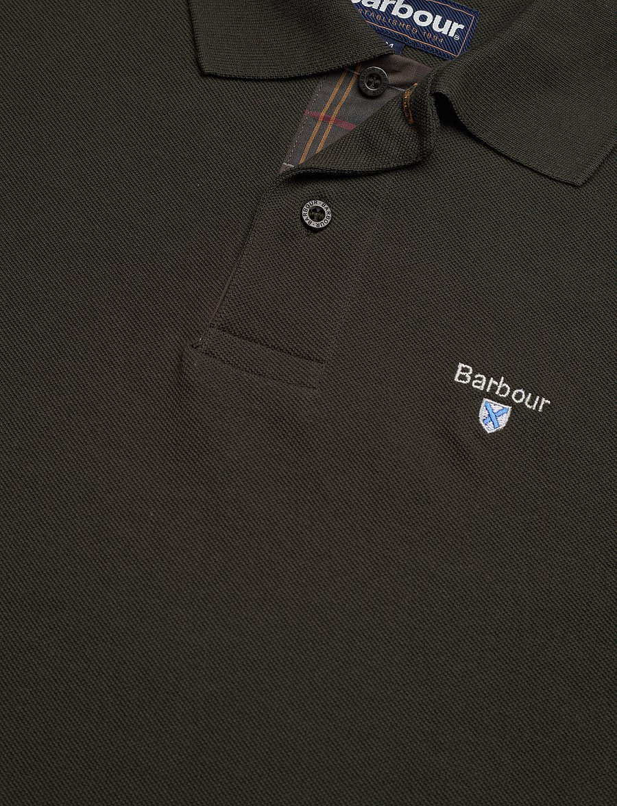 Barbour - Barbour Tartan Pique Tailored Polo Shirt - short-sleeved polos - forest green - 2