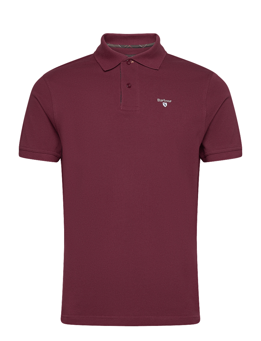 Barbour - Barbour Tartan Pique Tailored Polo Shirt - short-sleeved polos - ruby - 1