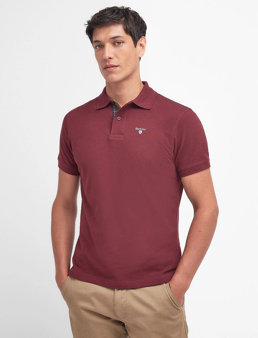 Barbour - Barbour Tartan Pique Tailored Polo Shirt - short-sleeved polos - ruby - 0