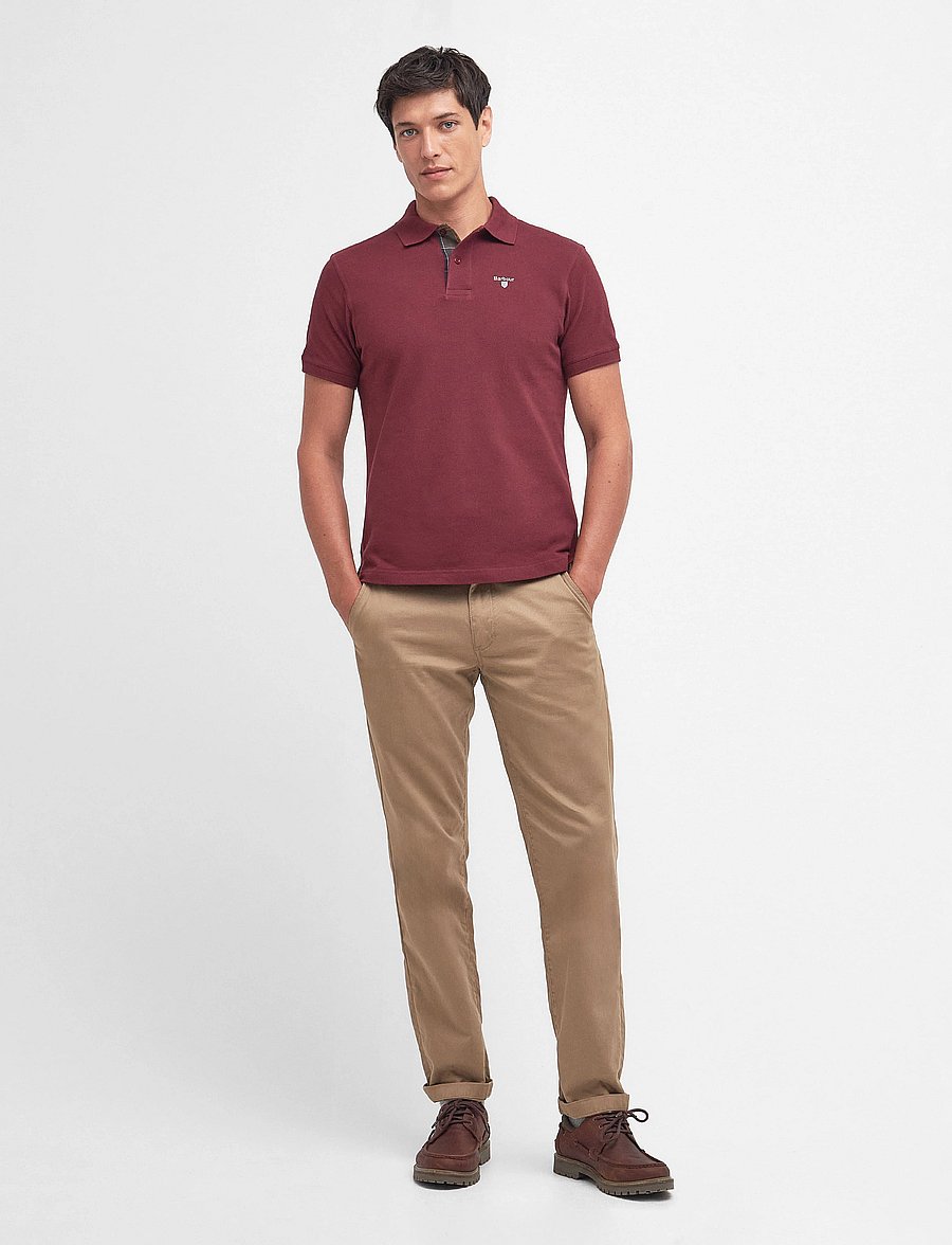 Barbour - Barbour Tartan Pique Tailored Polo Shirt - short-sleeved polos - ruby - 3