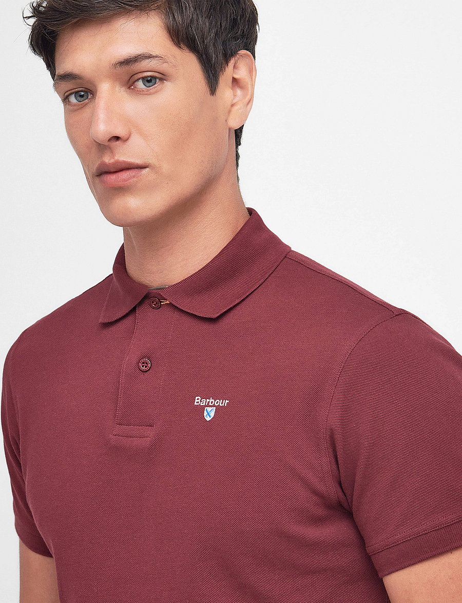 Barbour - Barbour Tartan Pique Tailored Polo Shirt - short-sleeved polos - ruby - 5