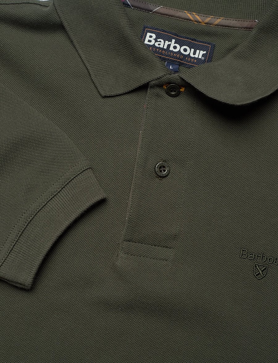 Barbour - Barbour Essential LS Tartan Pique Polo Shirt - forest - 2
