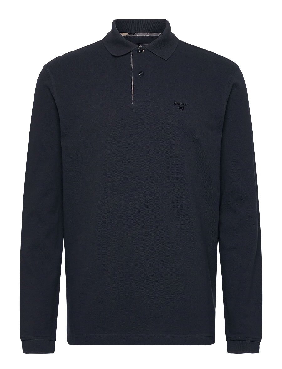 Barbour - Barbour Essential LS Tartan Pique Polo Shirt - langärmelig - navy - 0