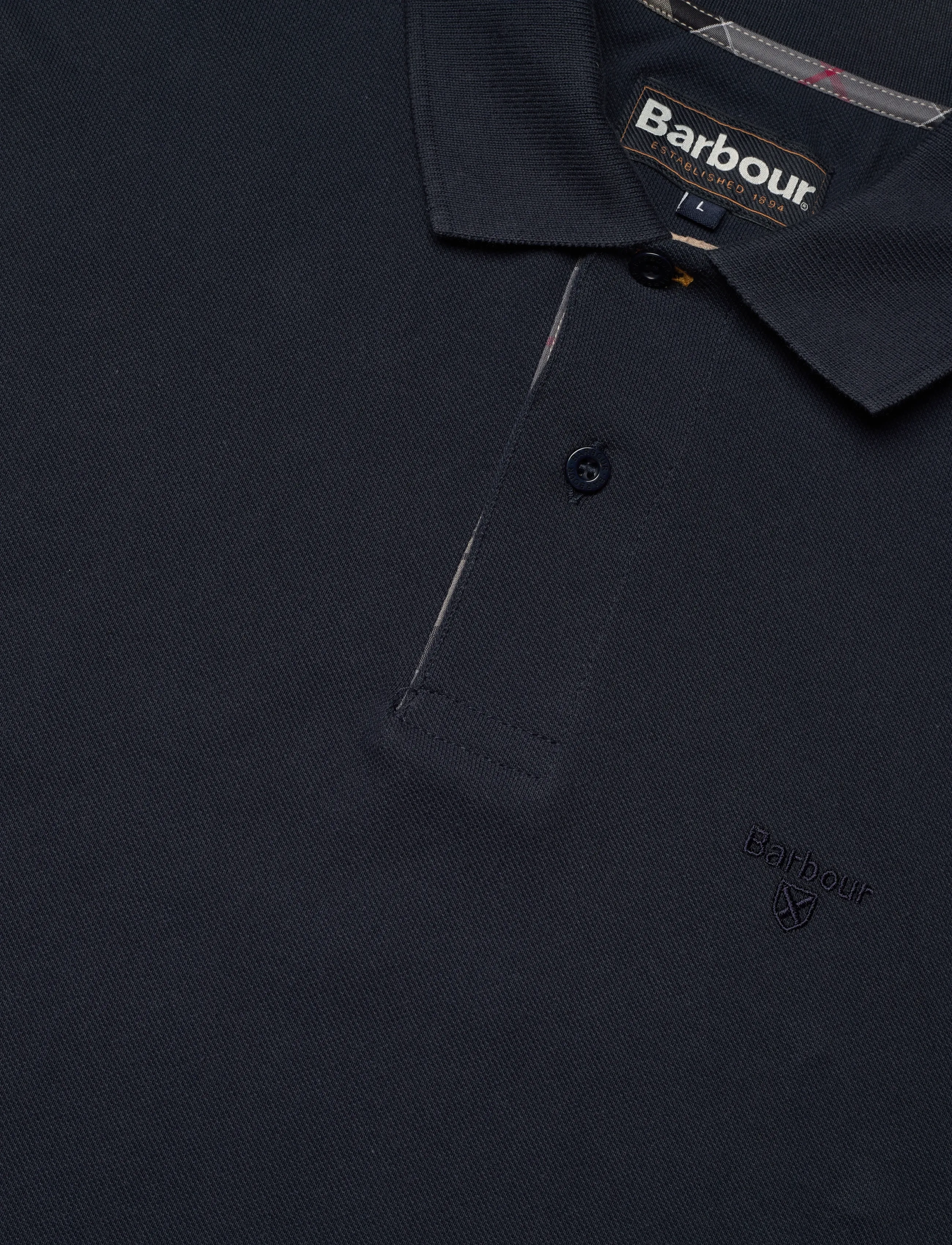Barbour - Barbour Essential LS Tartan Pique Polo Shirt - navy - 2