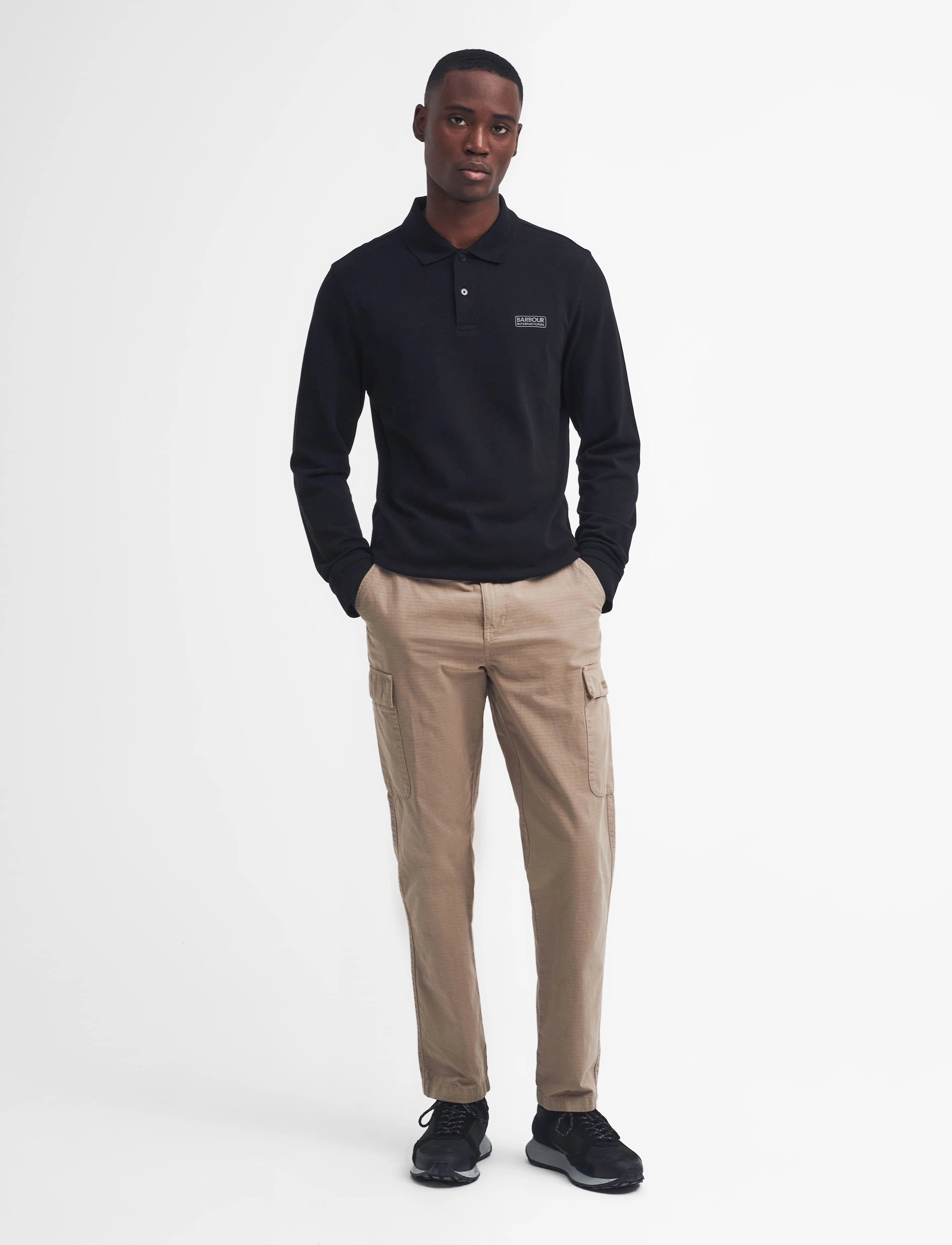 Barbour - B.Intl Long Sleeve Polo Shirt - black/pewter - 2