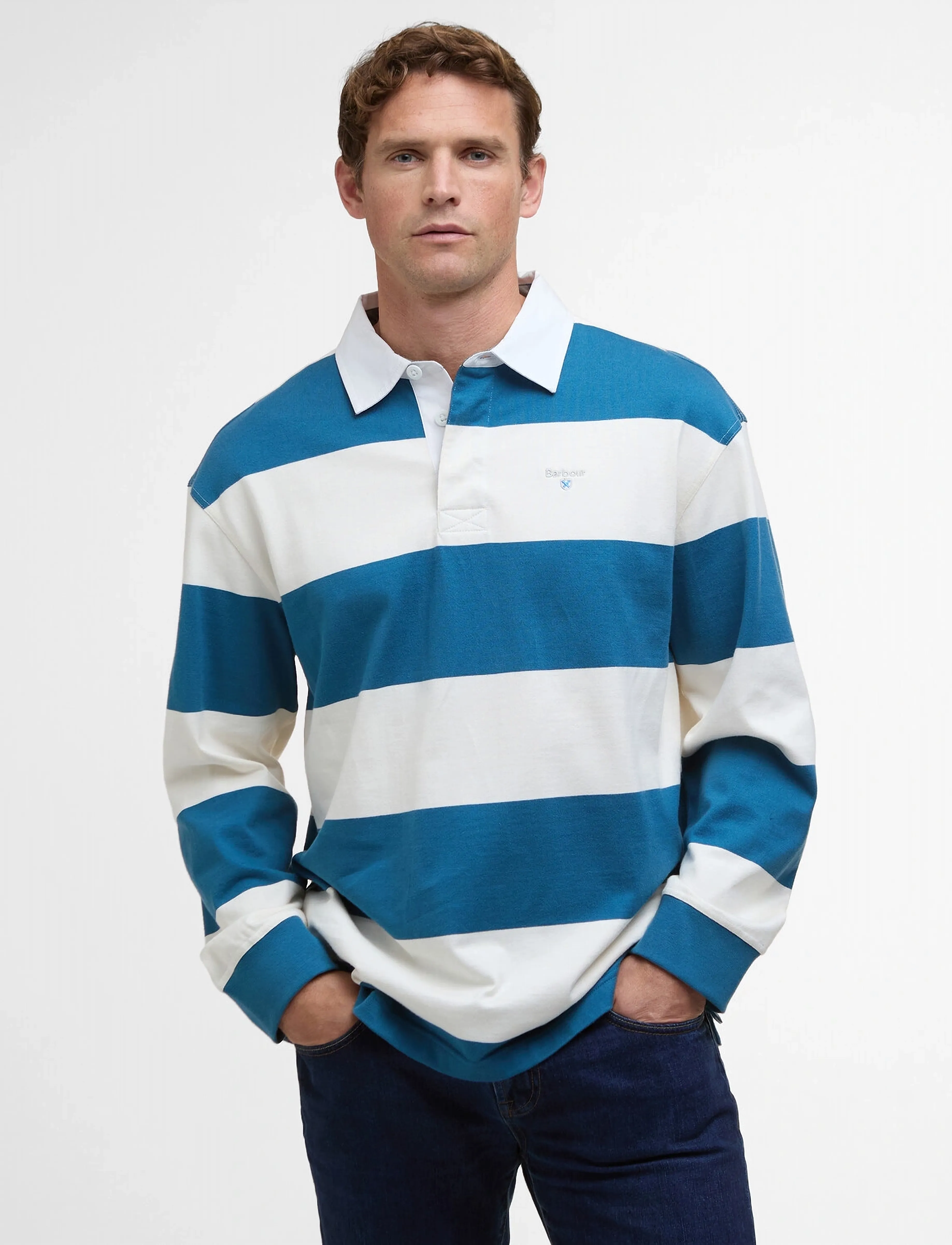 Barbour Barbour Broome Rugby, 3XL, Blue, Poloer > Langærmede, Herre