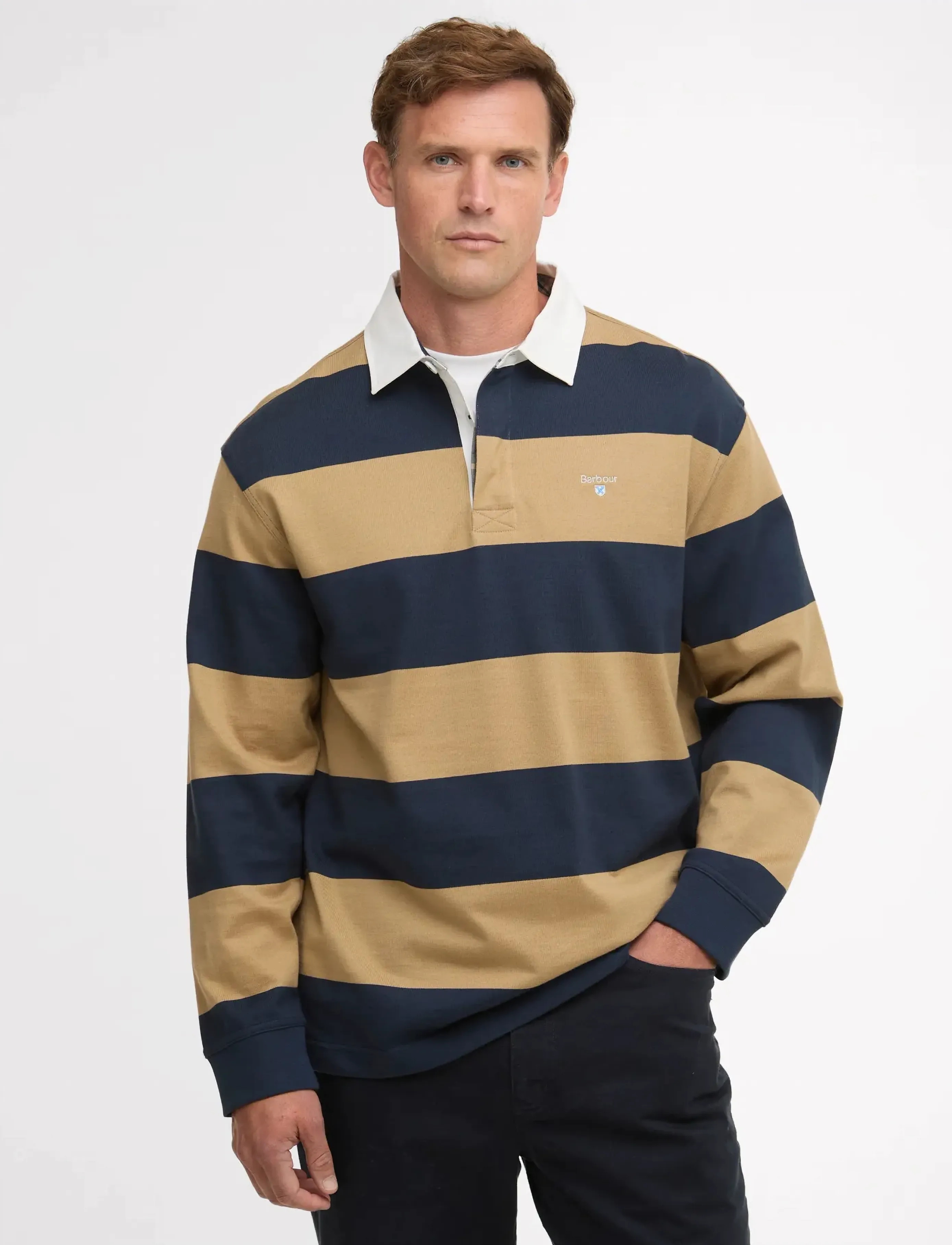 Barbour Broome Rugby, Mænd, Stribet Rugbytrøje, Multi/mønstret, Str: S