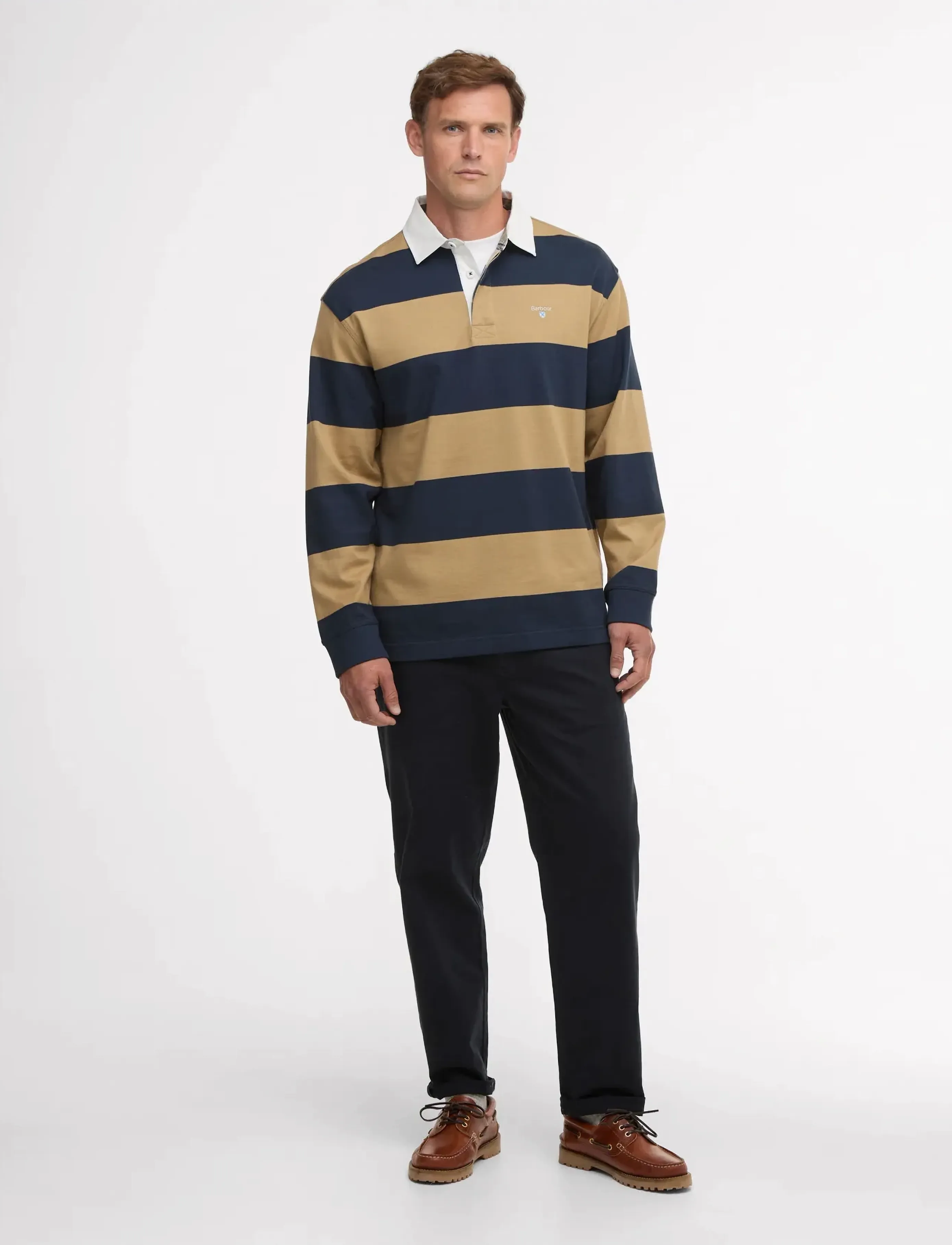 Barbour - Barbour Broome Rugby - långärmade pikéer - navy/trench - 2