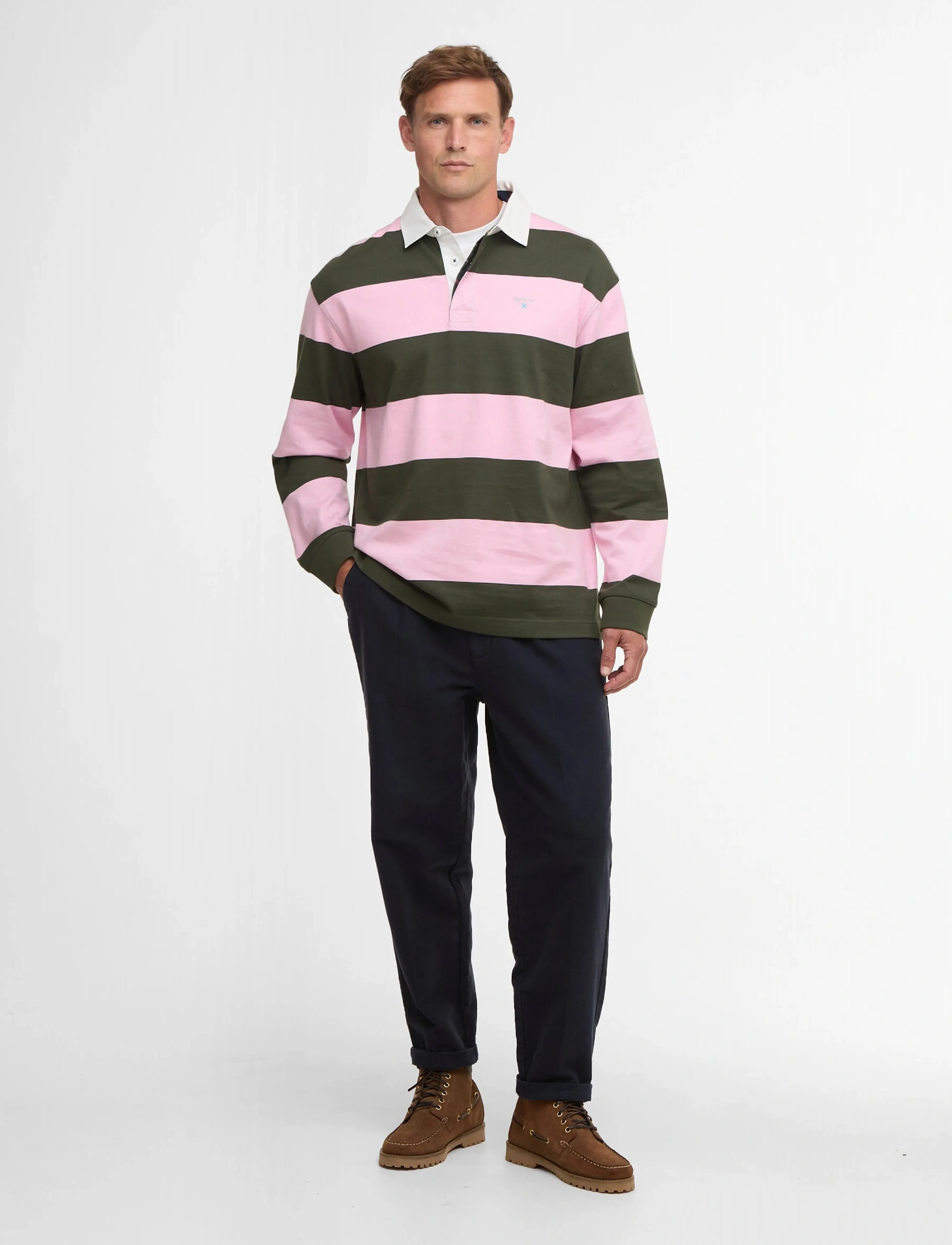 Barbour - Barbour Broome Rugby - long-sleeved polos - pink - 4