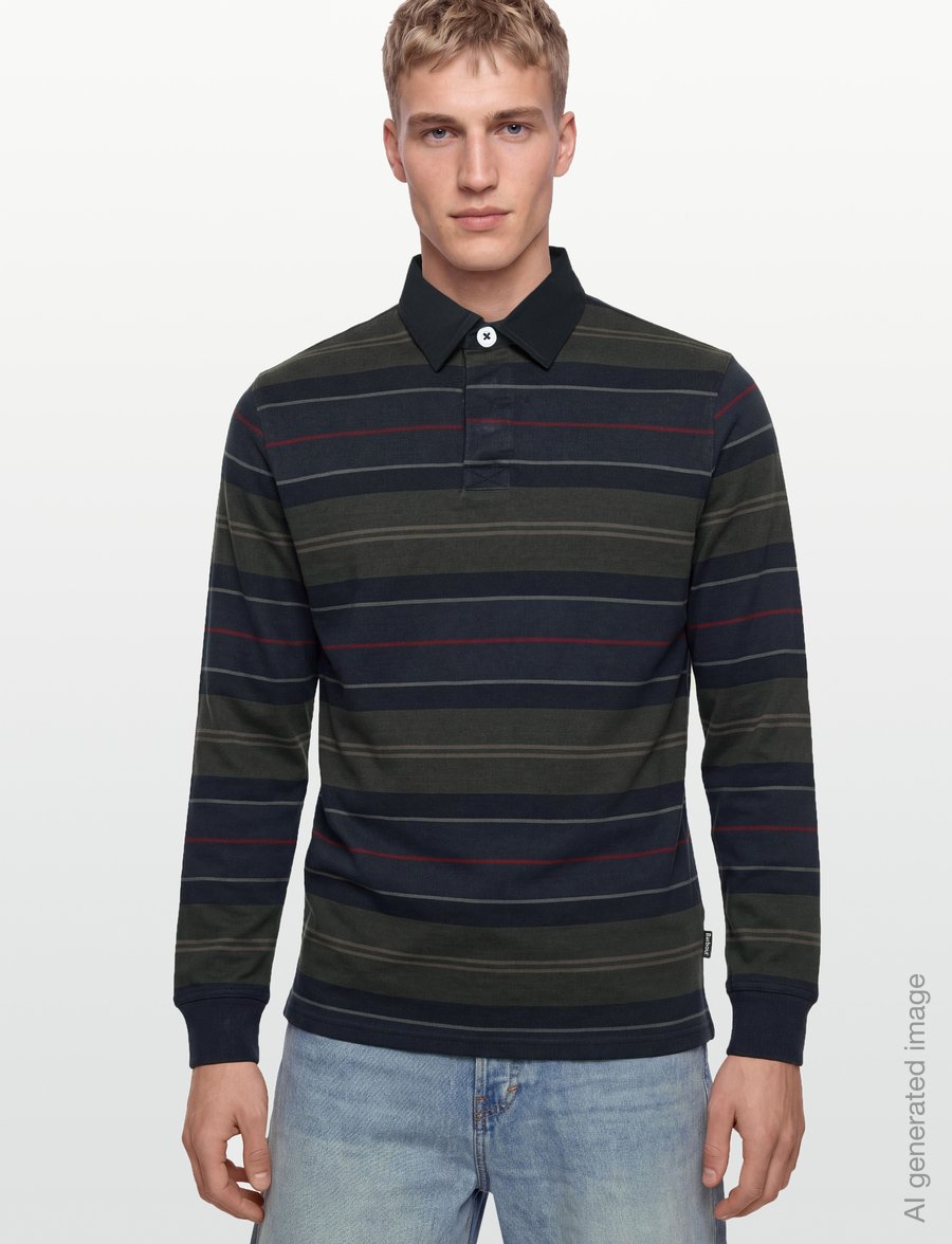 Barbour - Barbour Frith Tartan Stripe Rugby Shirt - poloer i strik med lange ærmer - navy - 3