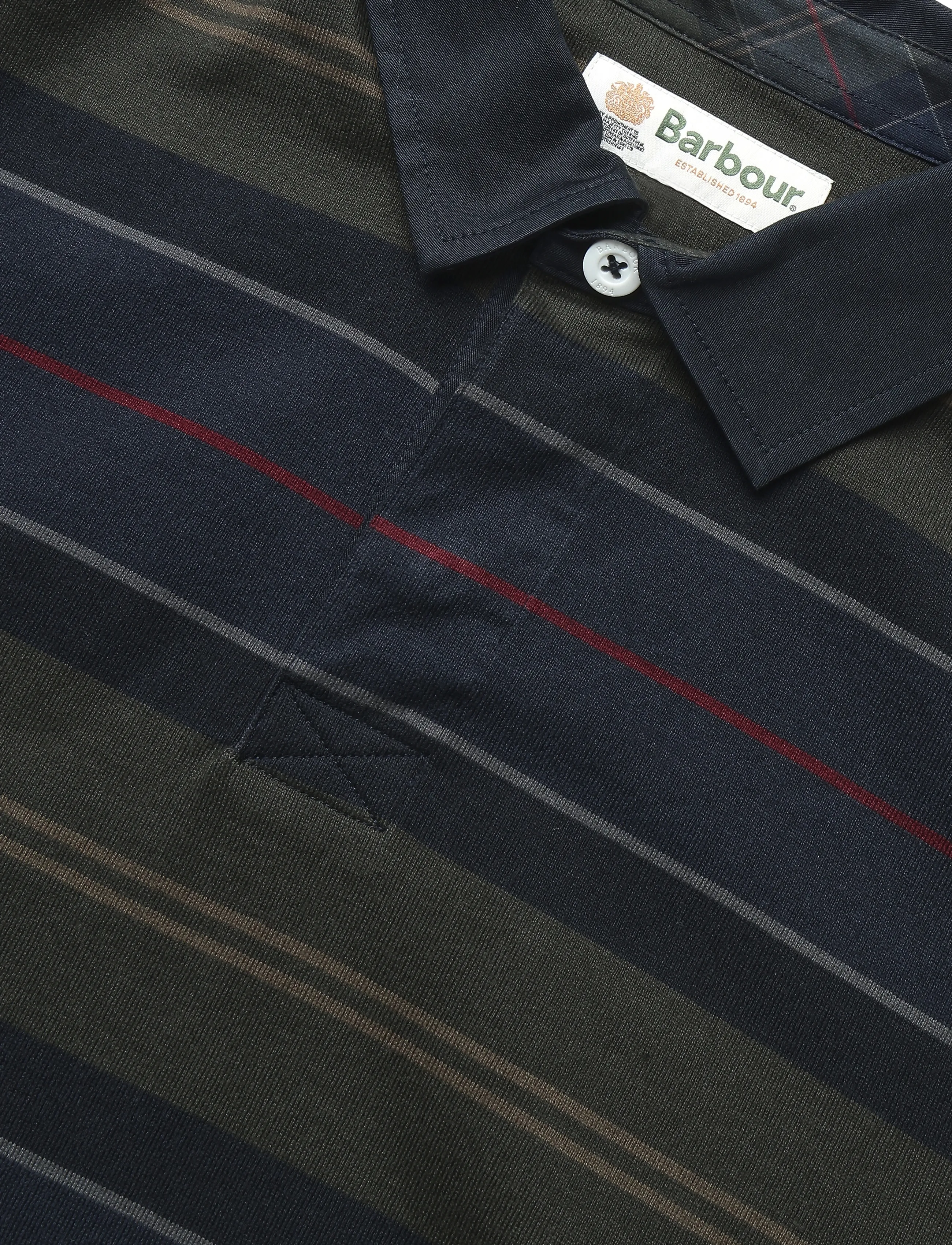Barbour - Barbour Frith Tartan Stripe Rugby Shirt - langärmelige strick-polohemden - navy - 2
