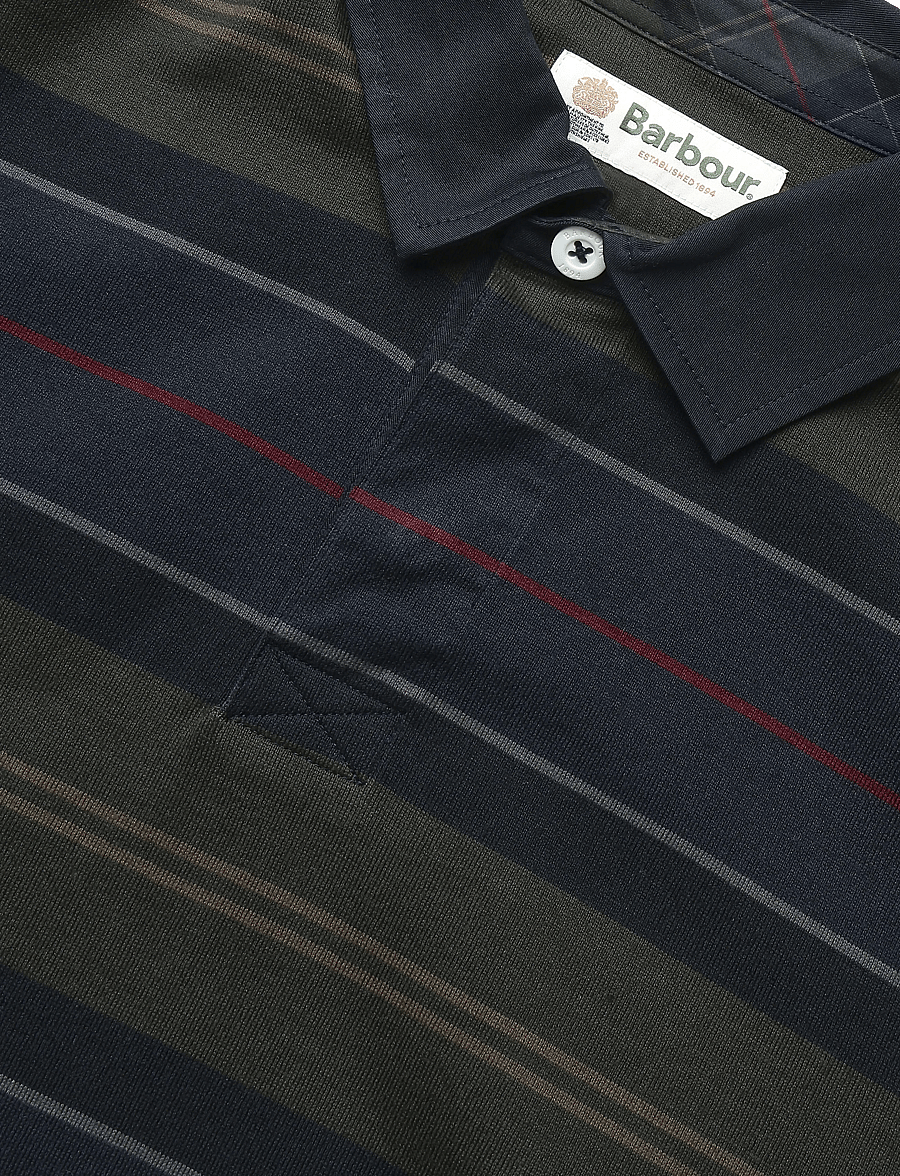 Barbour - Barbour Frith Tartan Stripe Rugby Shirt - langärmelige strick-polohemden - navy - 2