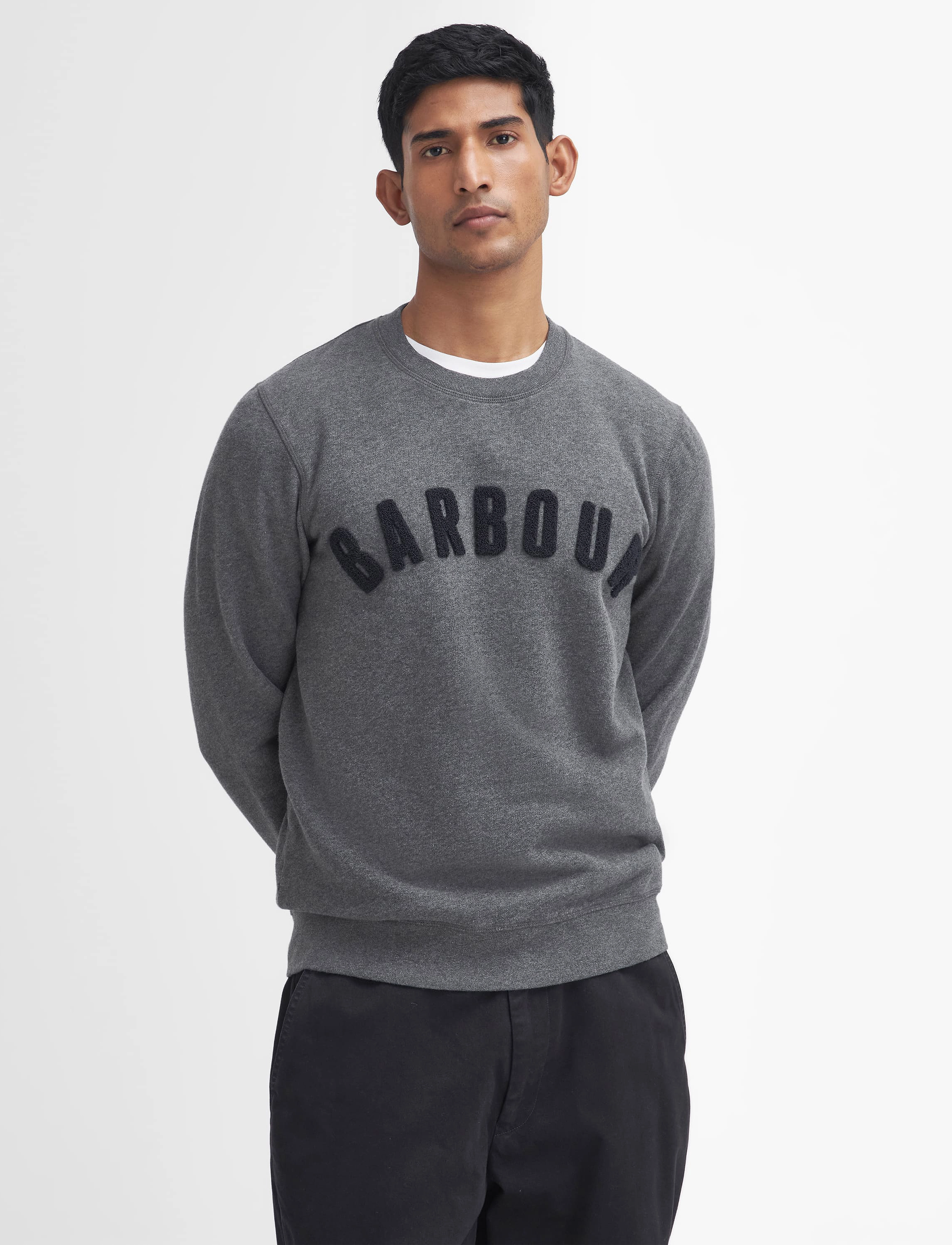 Barbour Barbour Prep Logo Crew Neck Sweatshirt, M, Grey, Sweatshirts & Hættetrøjer > Sweatshirts, Herre