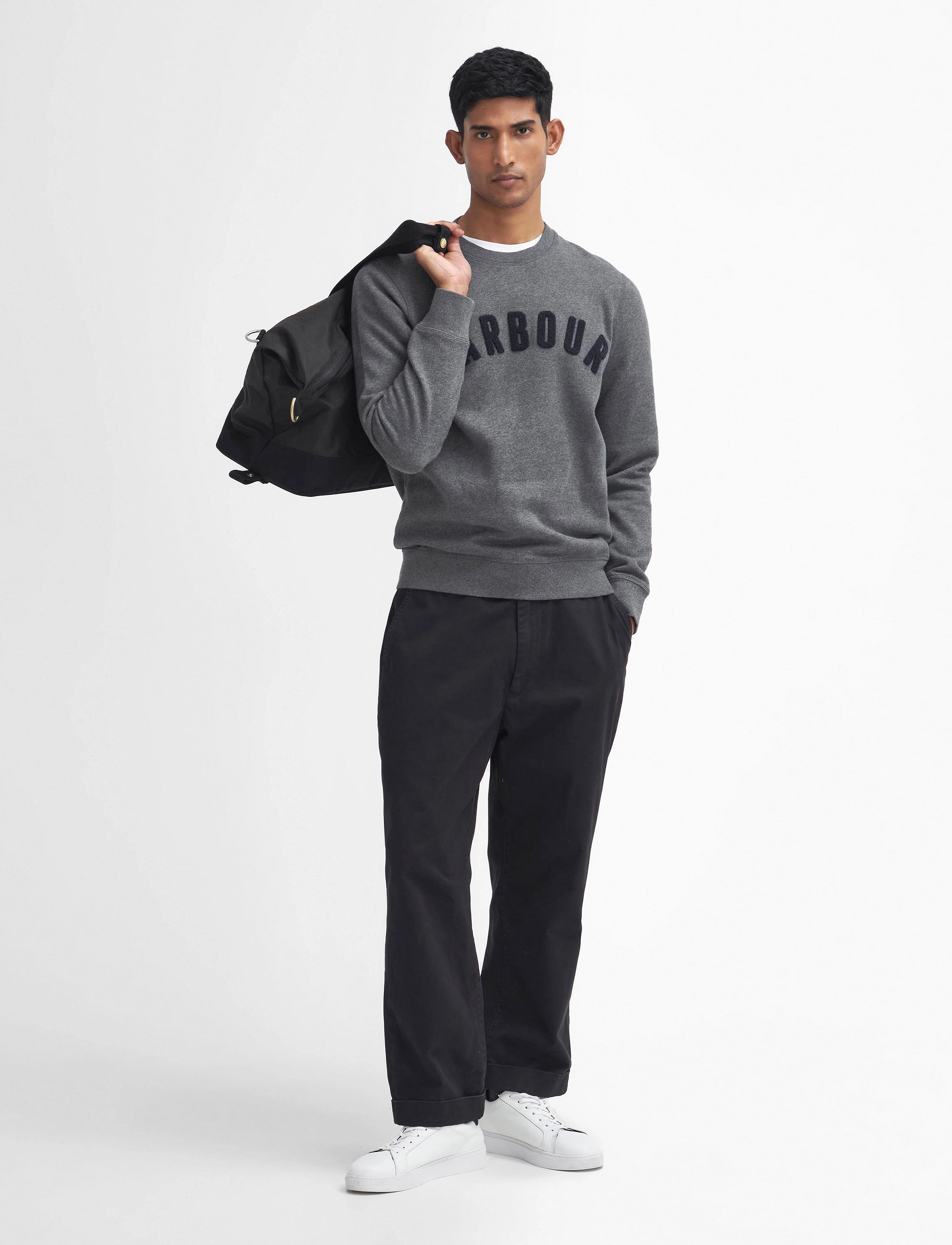 Barbour - Barbour Prep Logo Crew Neck Sweatshirt - shoppa efter tillfälle - mid grey marl - 3