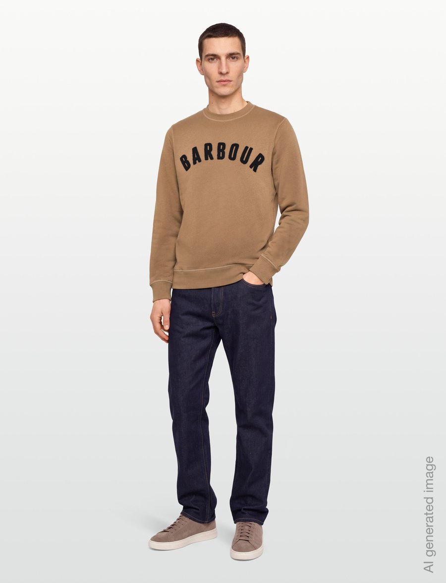 Barbour - Barbour Prep Logo Crew Neck Sweatshirt - shop efter anledning - sandstone - 0