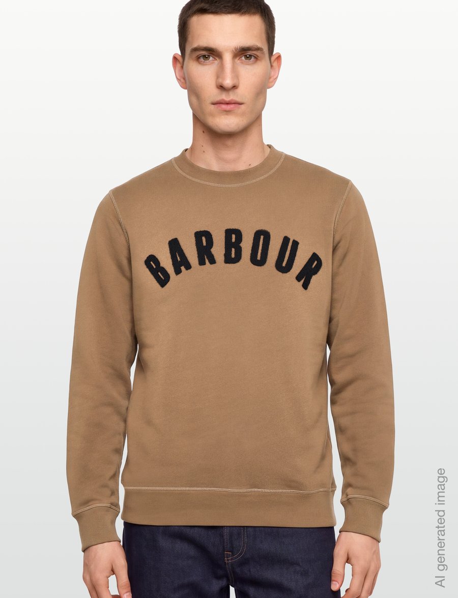Barbour - Barbour Prep Logo Crew Neck Sweatshirt - shop efter anledning - sandstone - 3