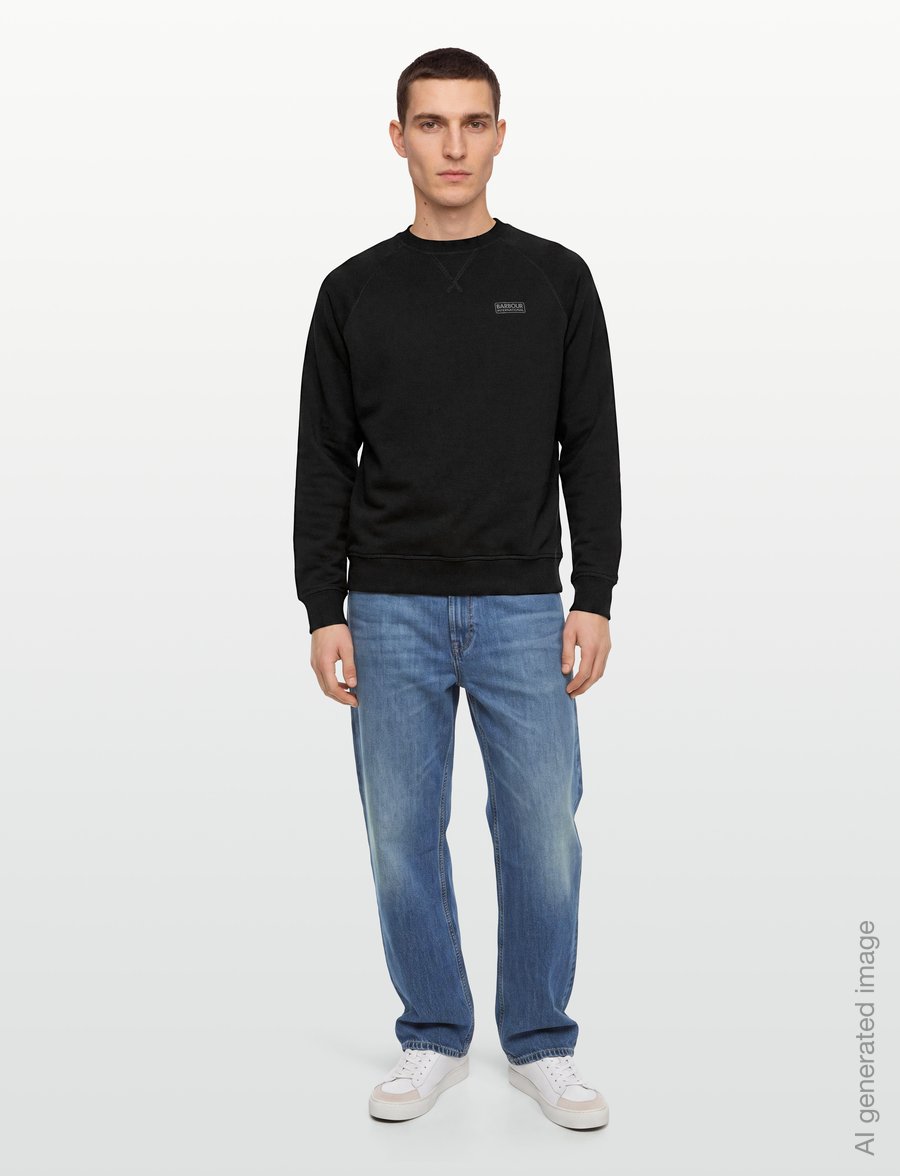 Barbour - B.Intl Essential Crew Neck Sweatshirt - shoppa efter tillfälle - black / pewter - 0